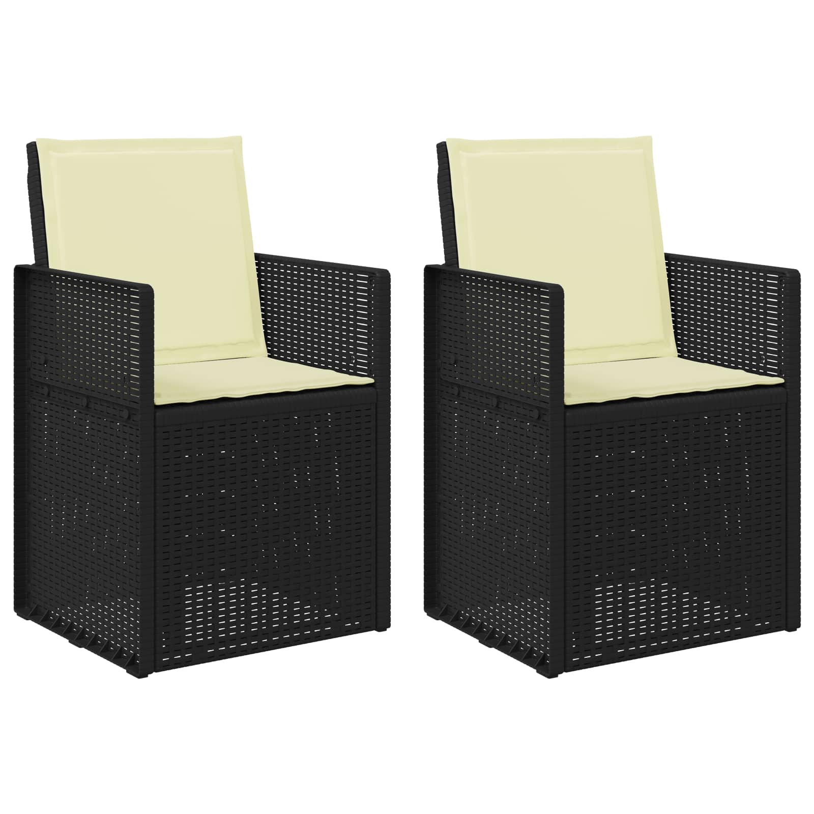 Tuin Eetstoelen 2 pcs Antraciet- en crèmekleurig PP is nu te koop bij PeponiXL, paradijselijk wonen!