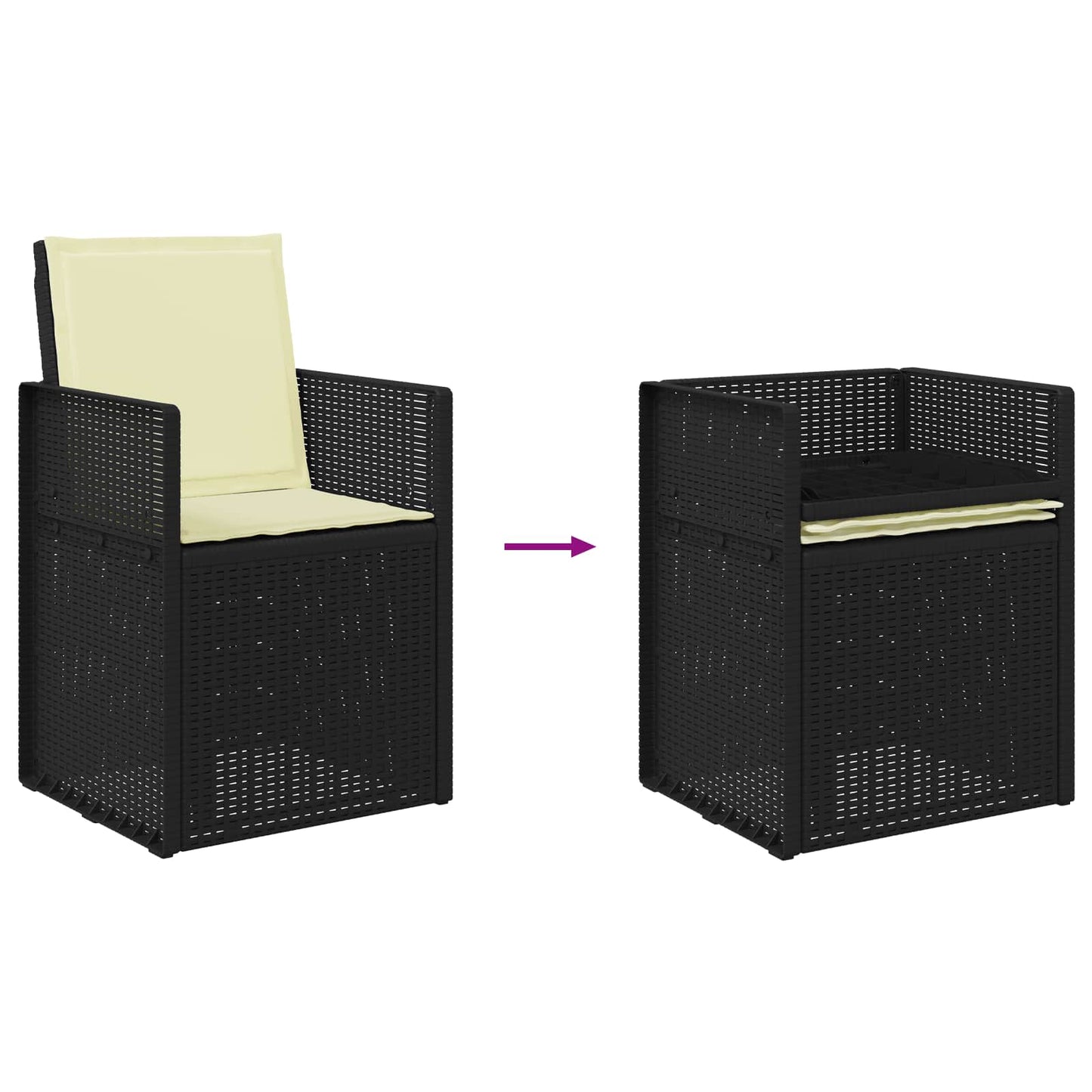 Tuin Eetstoelen 2 pcs Antraciet- en crèmekleurig PP is nu te koop bij PeponiXL, paradijselijk wonen!