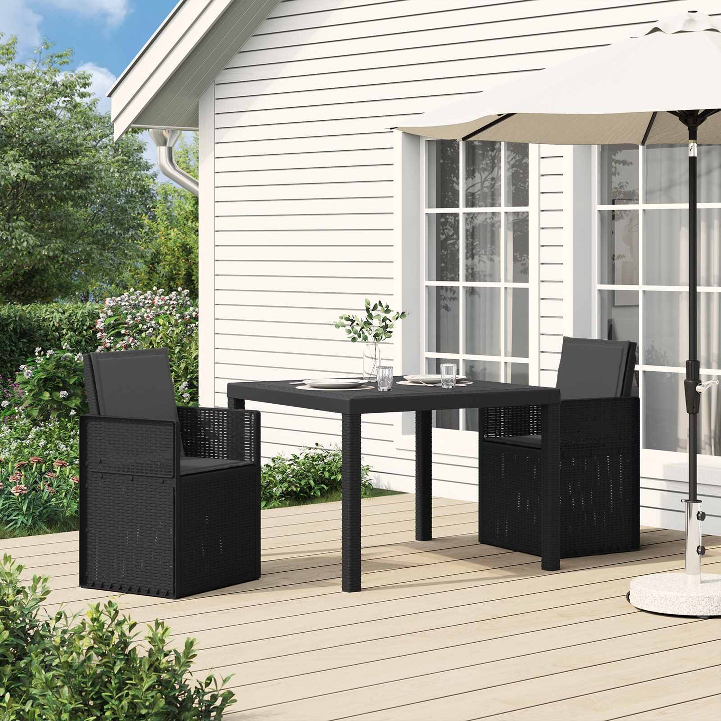 Tuin Eetstoelen 2 pcs Antracietkleurig PP is nu te koop bij PeponiXL, paradijselijk wonen!