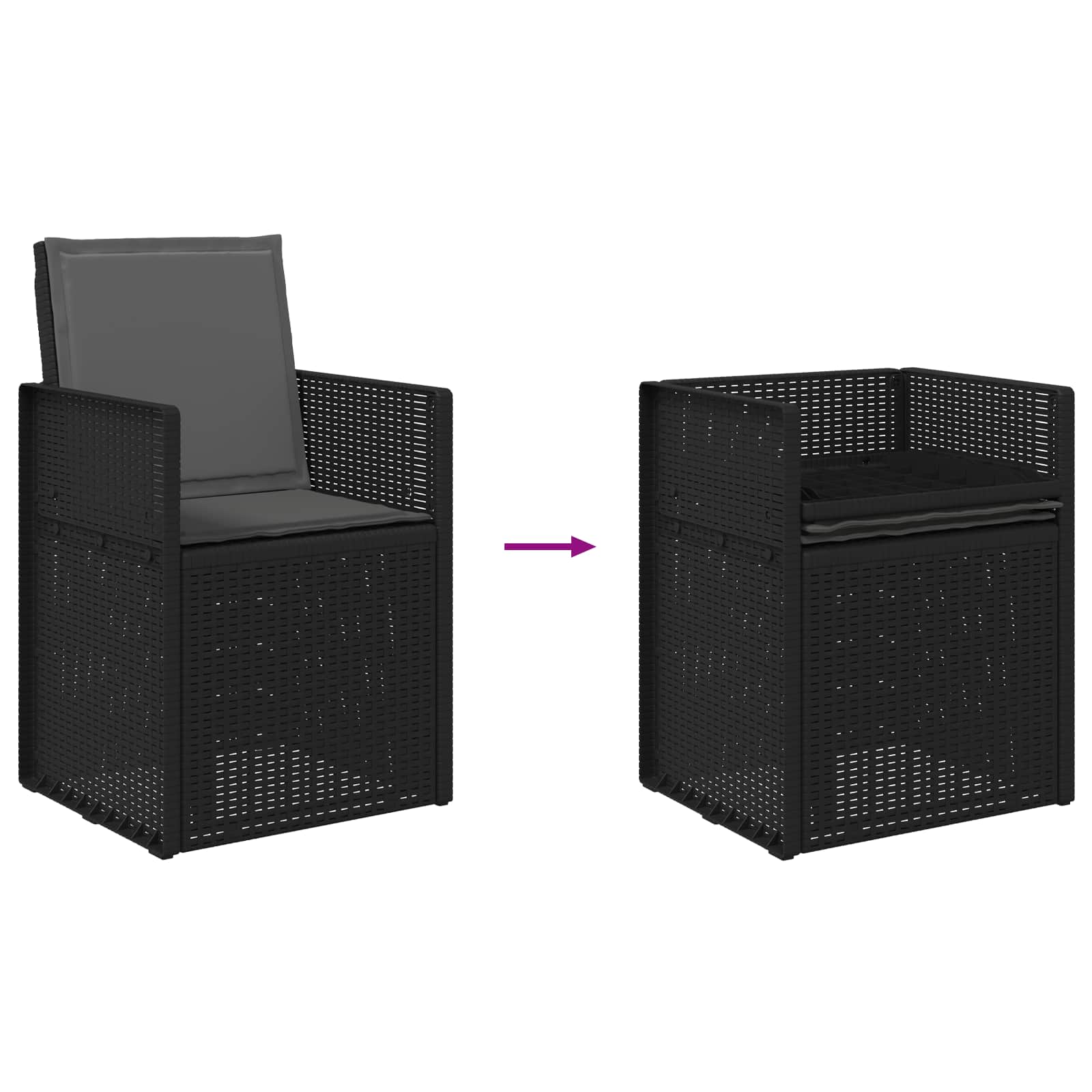 Tuin Eetstoelen 2 pcs Antracietkleurig PP is nu te koop bij PeponiXL, paradijselijk wonen!