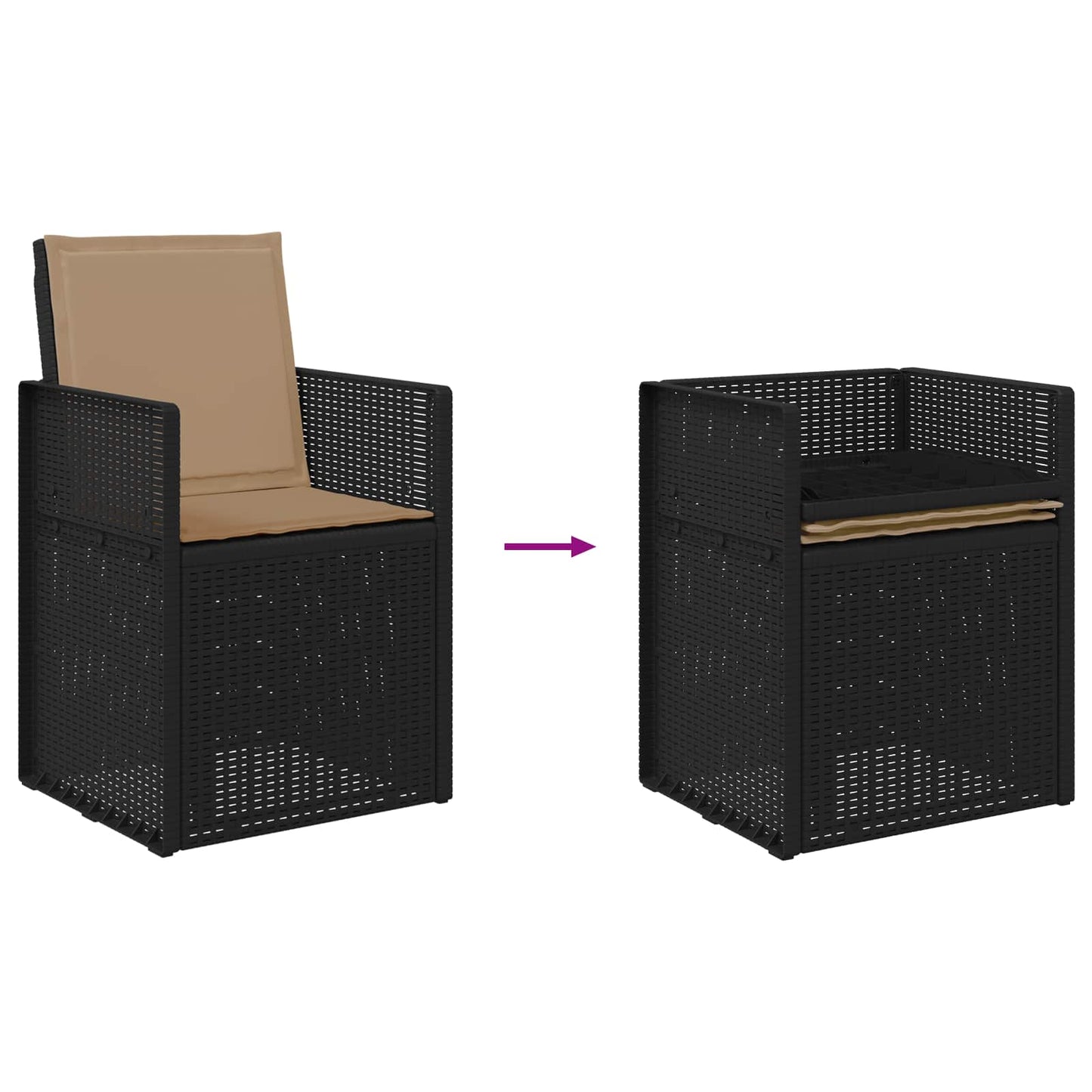 Tuin Eetstoelen 2 pcs Antracietkleurig en taupe PP is nu te koop bij PeponiXL, paradijselijk wonen!