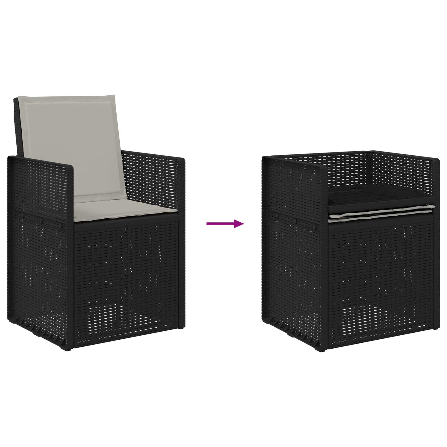 Tuin Eetstoelen 2 pcs Anthraciet en Lichtgrijs PP is nu te koop bij PeponiXL, paradijselijk wonen!