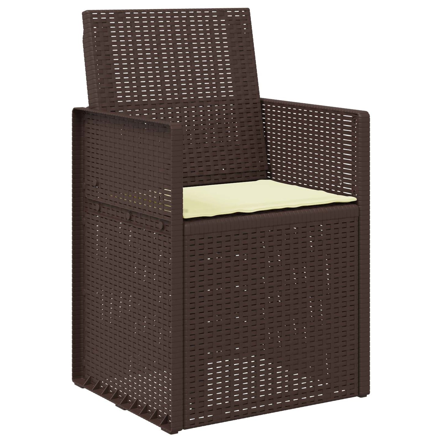 Tuin Eetstoelen 2 pcs Bruin en crèmekleurig PP is nu te koop bij PeponiXL, paradijselijk wonen!