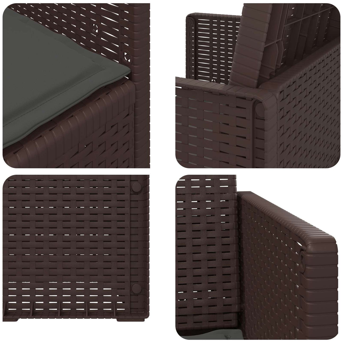 Tuin Eetstoelen 2 pcs Bruin en antracietkleurig PP is nu te koop bij PeponiXL, paradijselijk wonen!