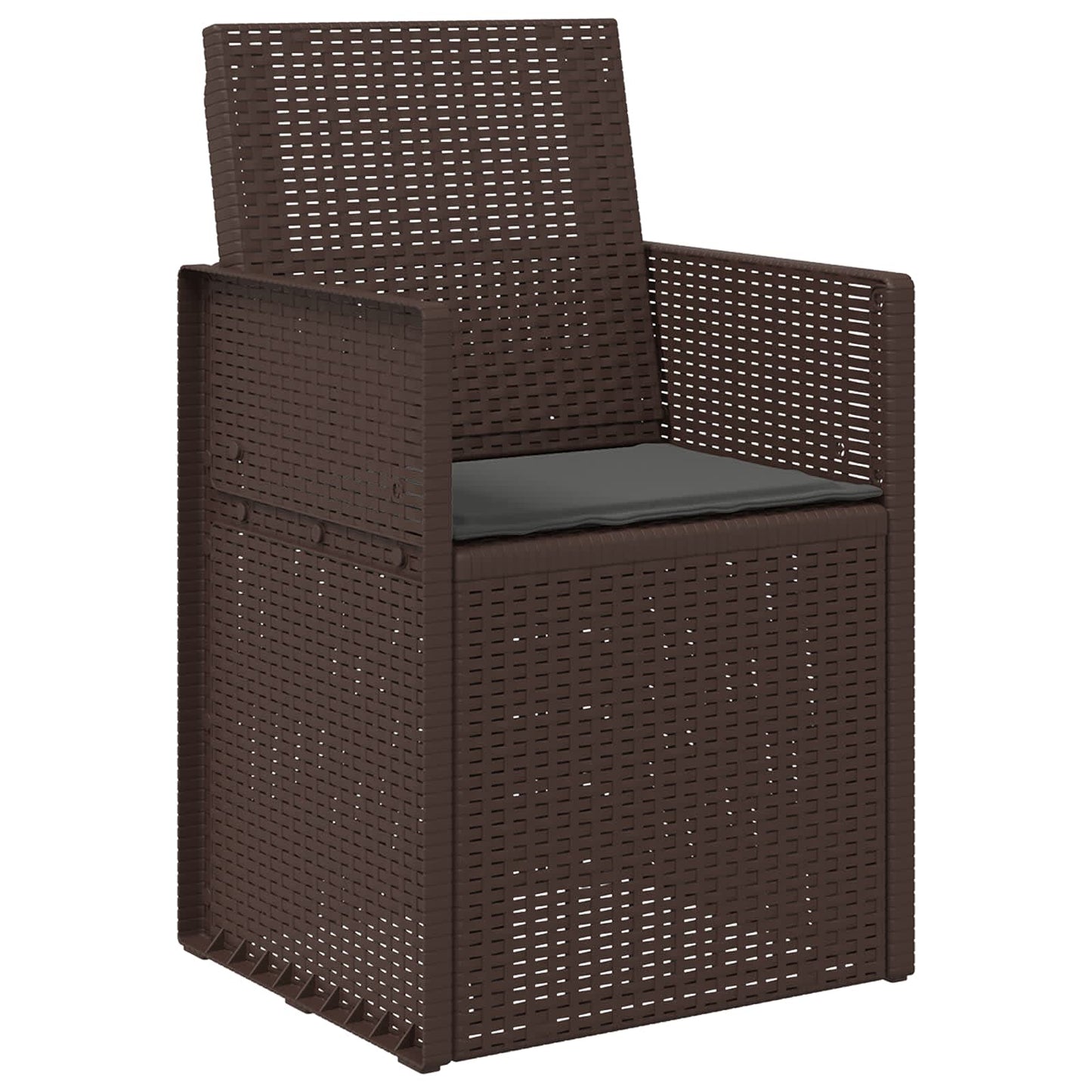 Tuin Eetstoelen 2 pcs Bruin en antracietkleurig PP is nu te koop bij PeponiXL, paradijselijk wonen!