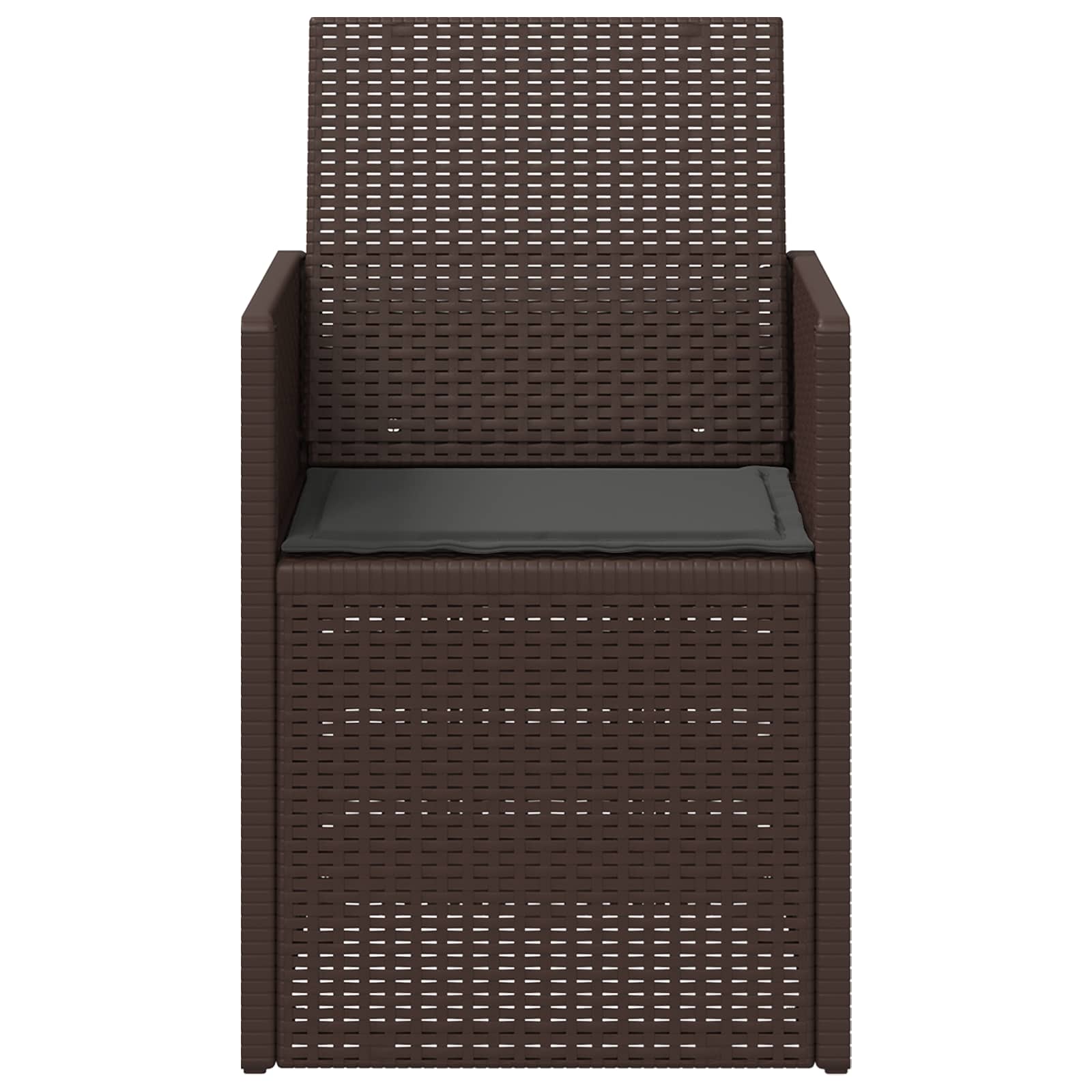 Tuin Eetstoelen 2 pcs Bruin en antracietkleurig PP is nu te koop bij PeponiXL, paradijselijk wonen!