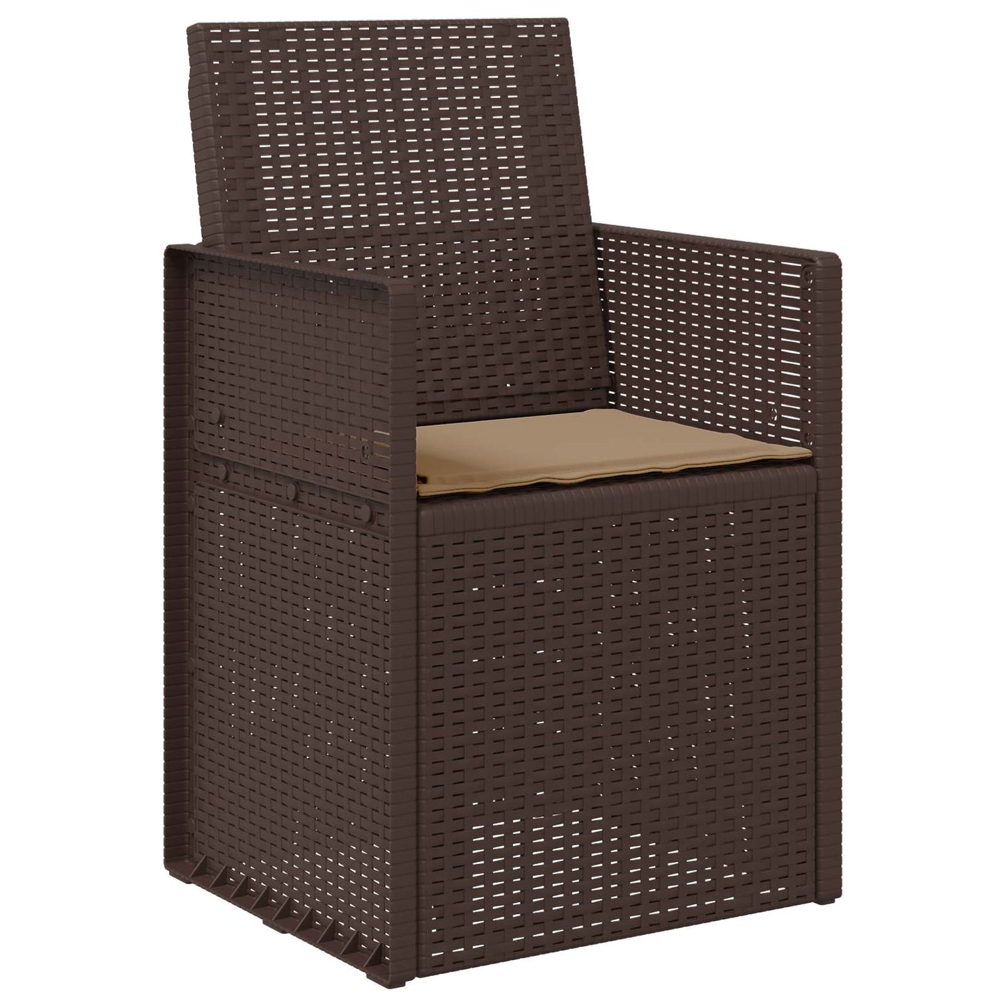 Tuin Eetstoelen 2 pcs Bruin en Taupe PP is nu te koop bij PeponiXL, paradijselijk wonen!
