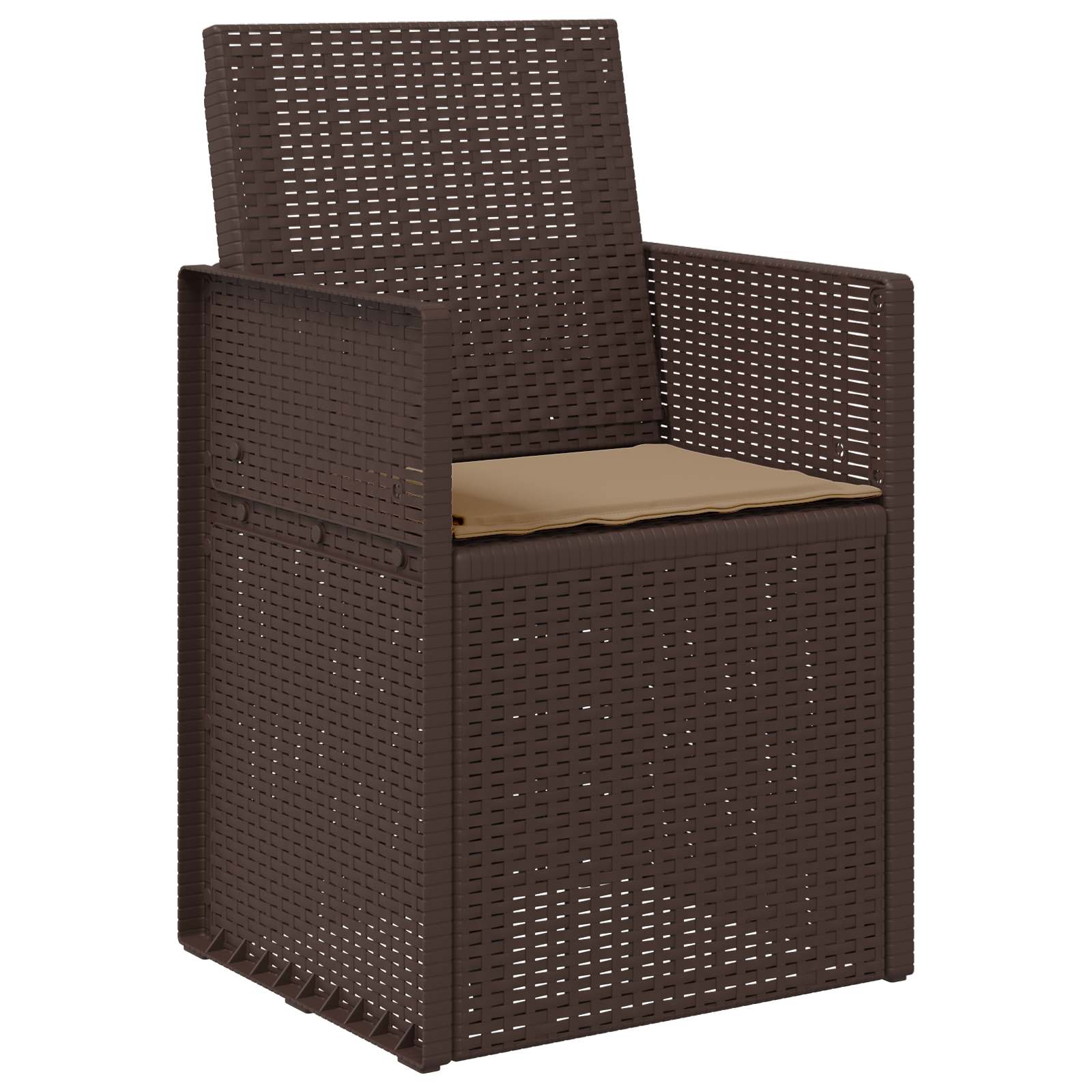Tuin Eetstoelen 2 pcs Bruin en Taupe PP is nu te koop bij PeponiXL, paradijselijk wonen!