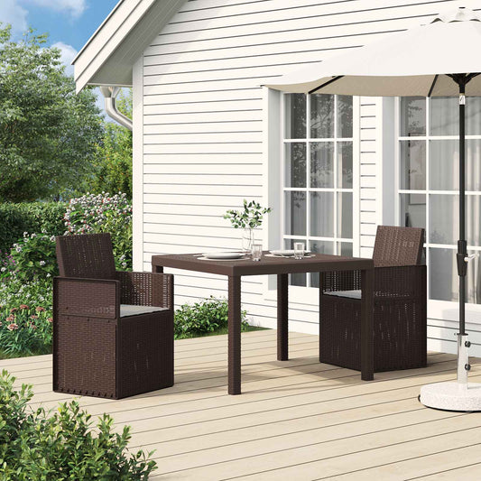 Tuin Eetstoelen 2 pcs Bruin en lichtgrijs PP is nu te koop bij PeponiXL, paradijselijk wonen!