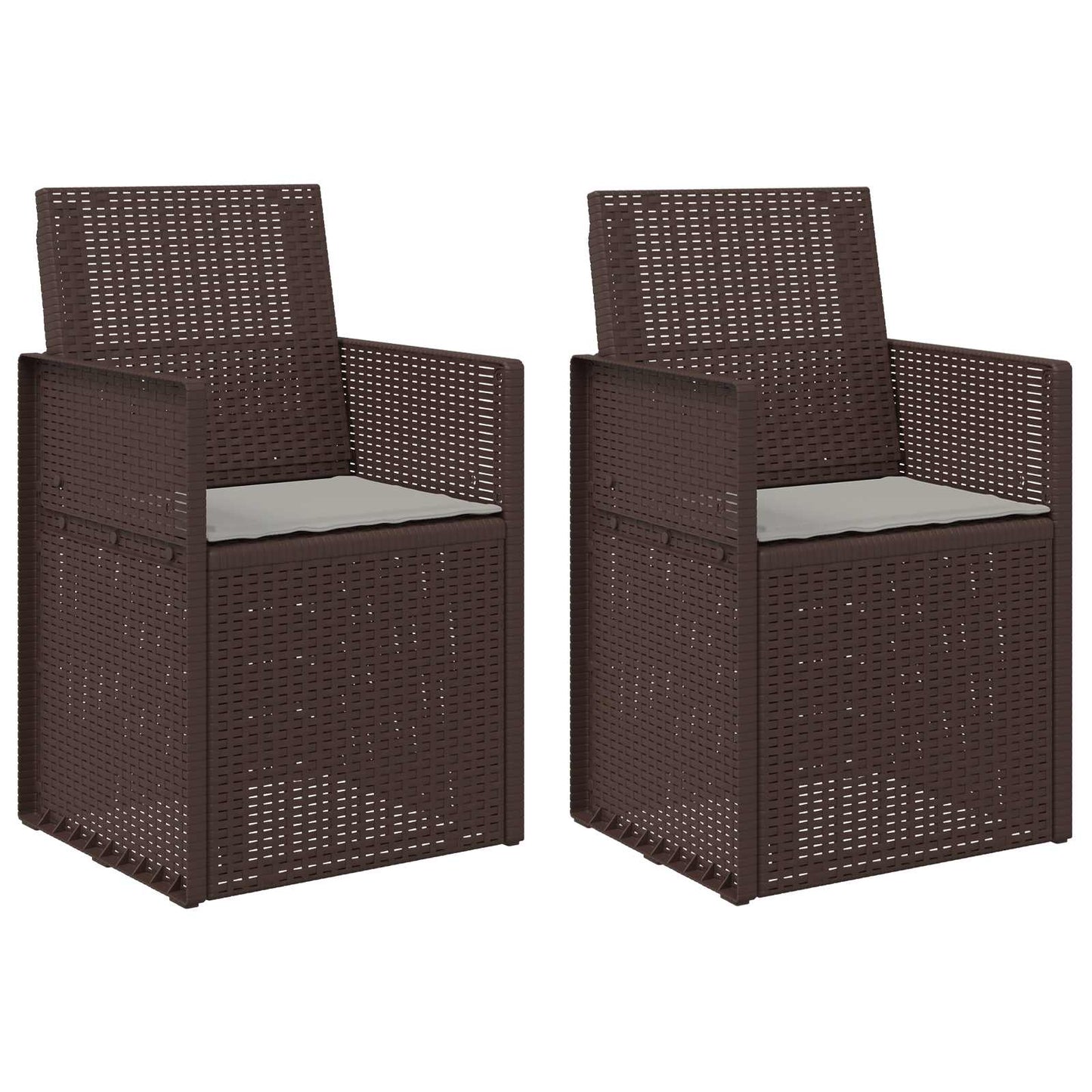 Tuin Eetstoelen 2 pcs Bruin en lichtgrijs PP is nu te koop bij PeponiXL, paradijselijk wonen!