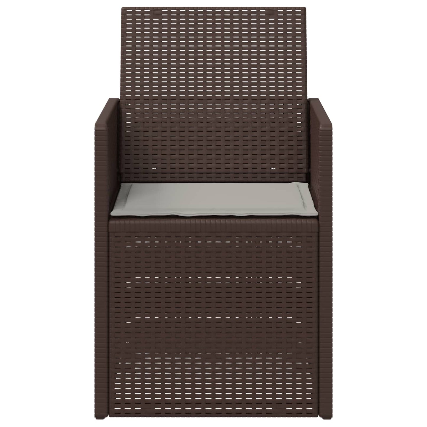 Tuin Eetstoelen 2 pcs Bruin en lichtgrijs PP is nu te koop bij PeponiXL, paradijselijk wonen!