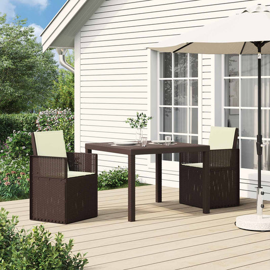 Tuin Eetstoelen 2 pcs Bruin en crèmekleurig PP is nu te koop bij PeponiXL, paradijselijk wonen!
