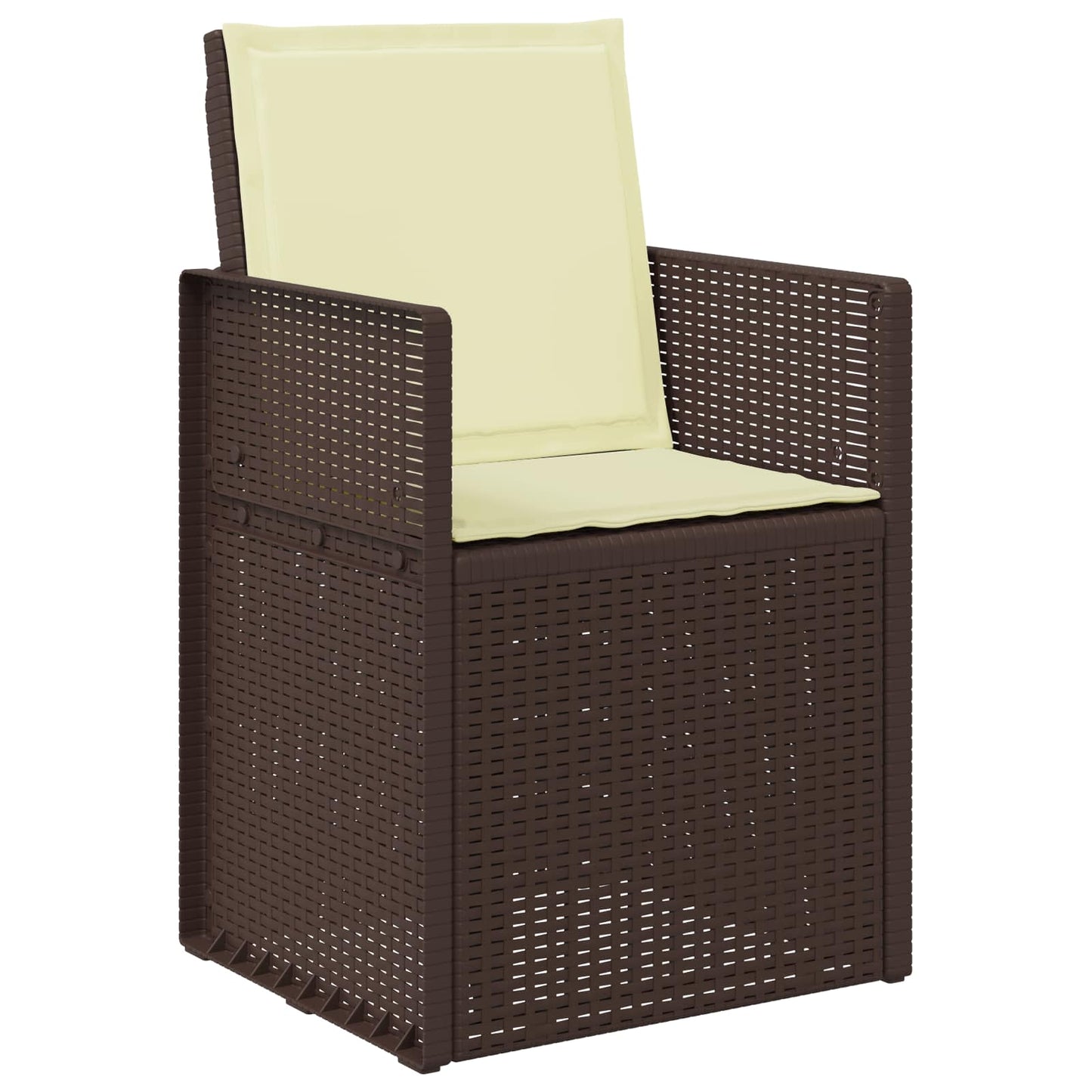 Tuin Eetstoelen 2 pcs Bruin en crèmekleurig PP is nu te koop bij PeponiXL, paradijselijk wonen!