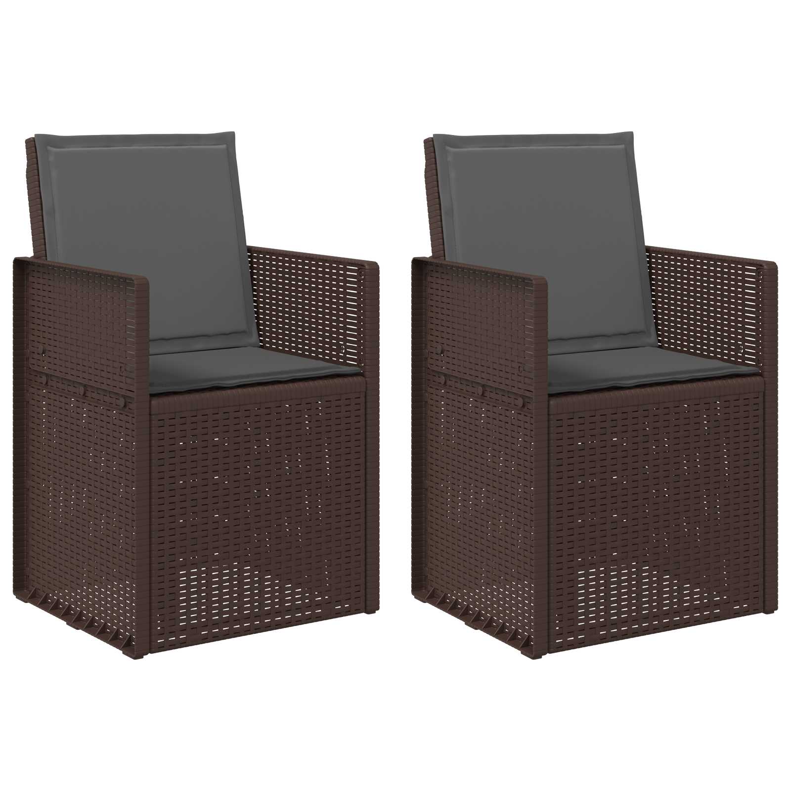 Tuin Eetstoelen 2 pcs Bruin en antracietkleurig PP is nu te koop bij PeponiXL, paradijselijk wonen!