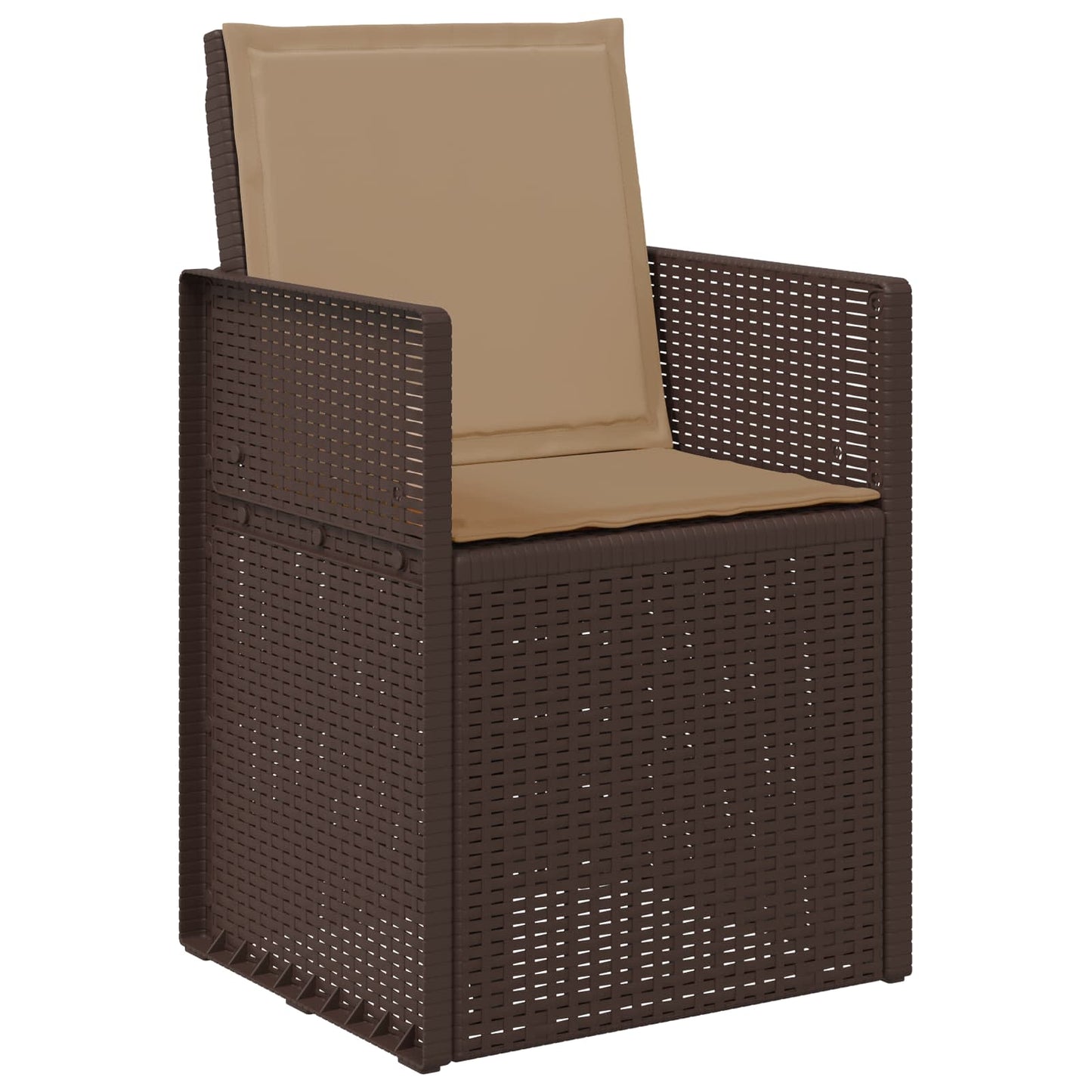 Tuin Eetstoelen 2 pcs Bruin en Taupe PP is nu te koop bij PeponiXL, paradijselijk wonen!