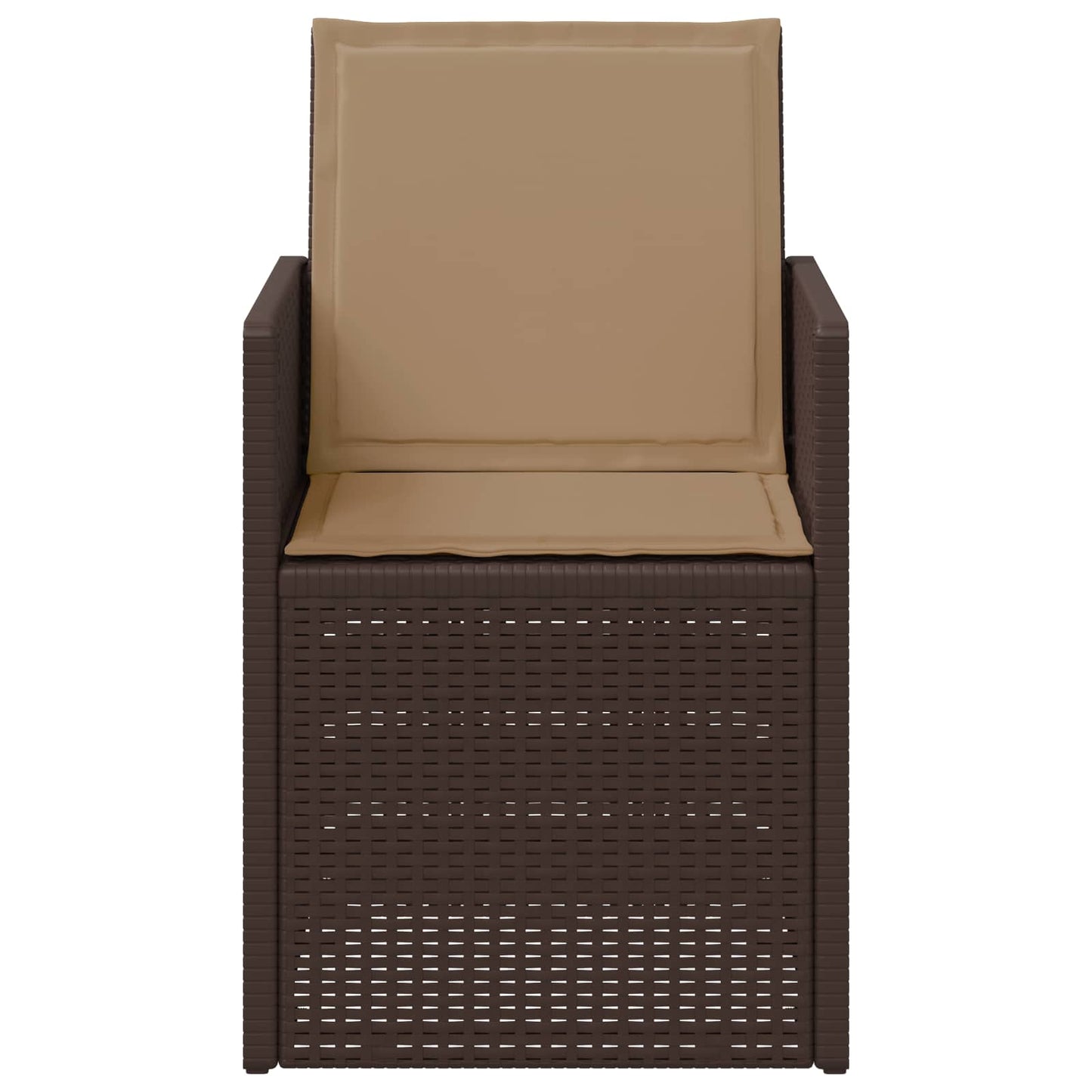 Tuin Eetstoelen 2 pcs Bruin en Taupe PP is nu te koop bij PeponiXL, paradijselijk wonen!