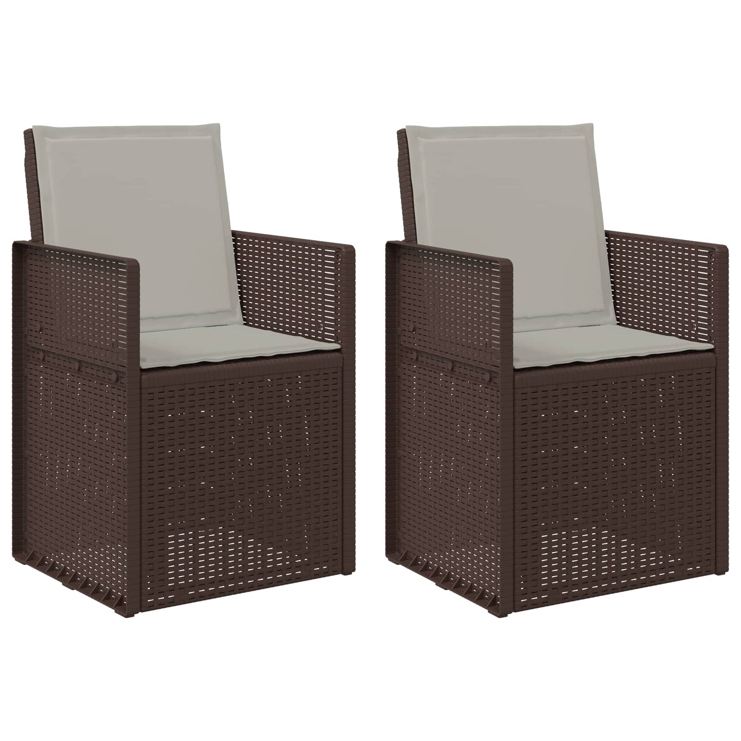 Tuin Eetstoelen 2 pcs Bruin en lichtgrijs PP is nu te koop bij PeponiXL, paradijselijk wonen!
