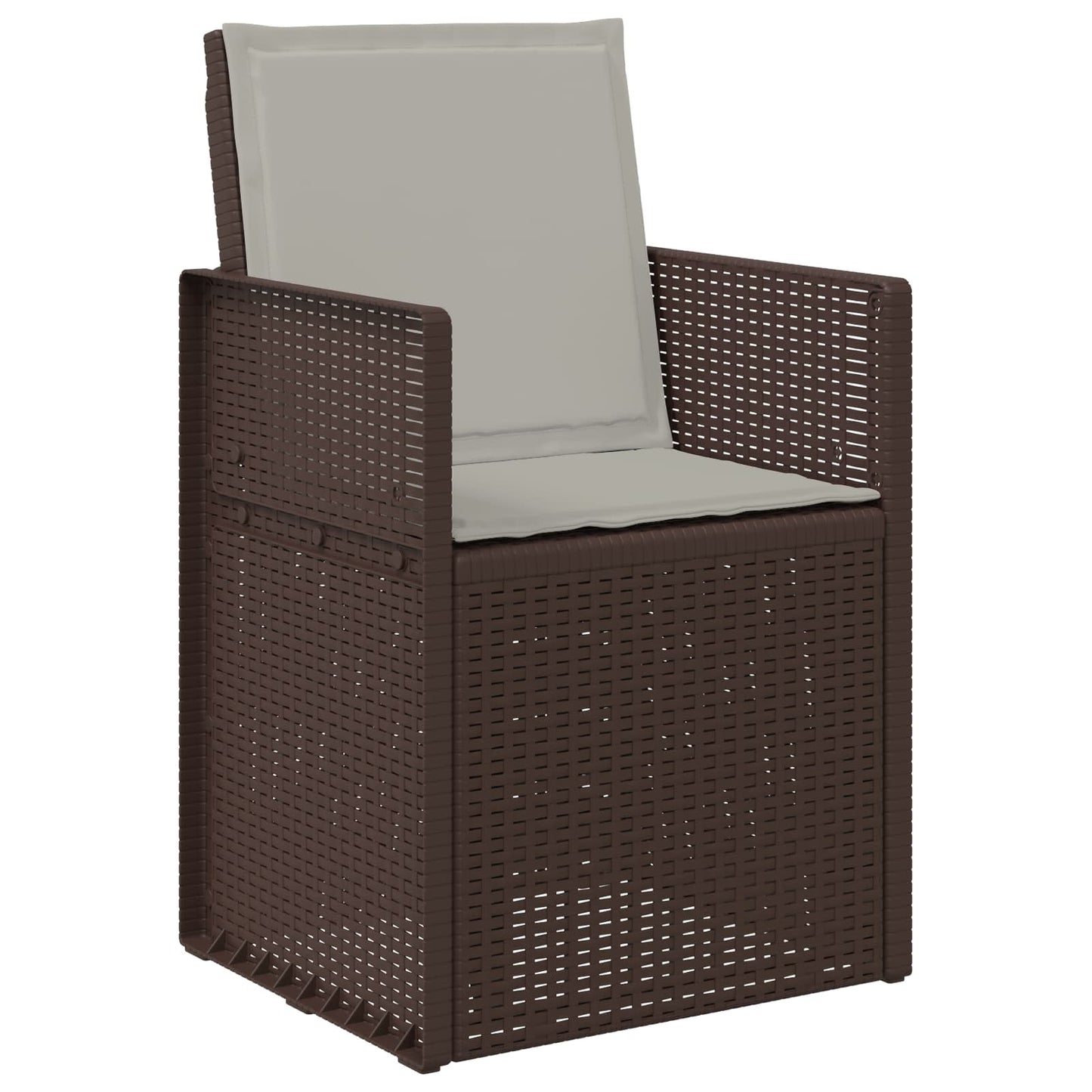 Tuin Eetstoelen 2 pcs Bruin en lichtgrijs PP is nu te koop bij PeponiXL, paradijselijk wonen!
