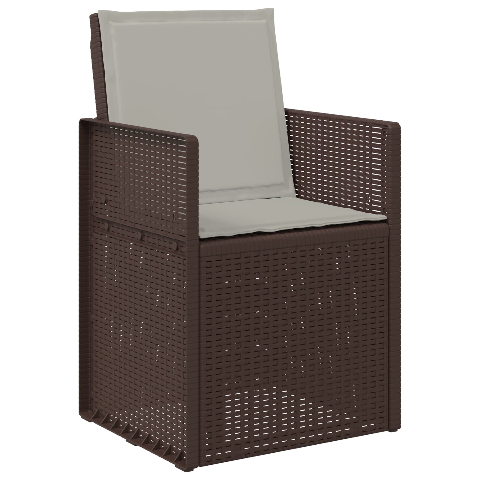 Tuin Eetstoelen 2 pcs Bruin en lichtgrijs PP is nu te koop bij PeponiXL, paradijselijk wonen!