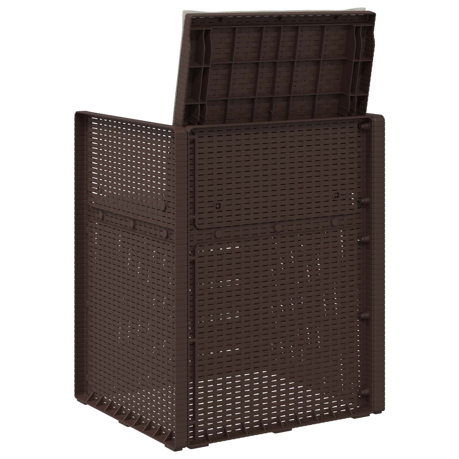 Tuin Eetstoelen 2 pcs Bruin en lichtgrijs PP is nu te koop bij PeponiXL, paradijselijk wonen!
