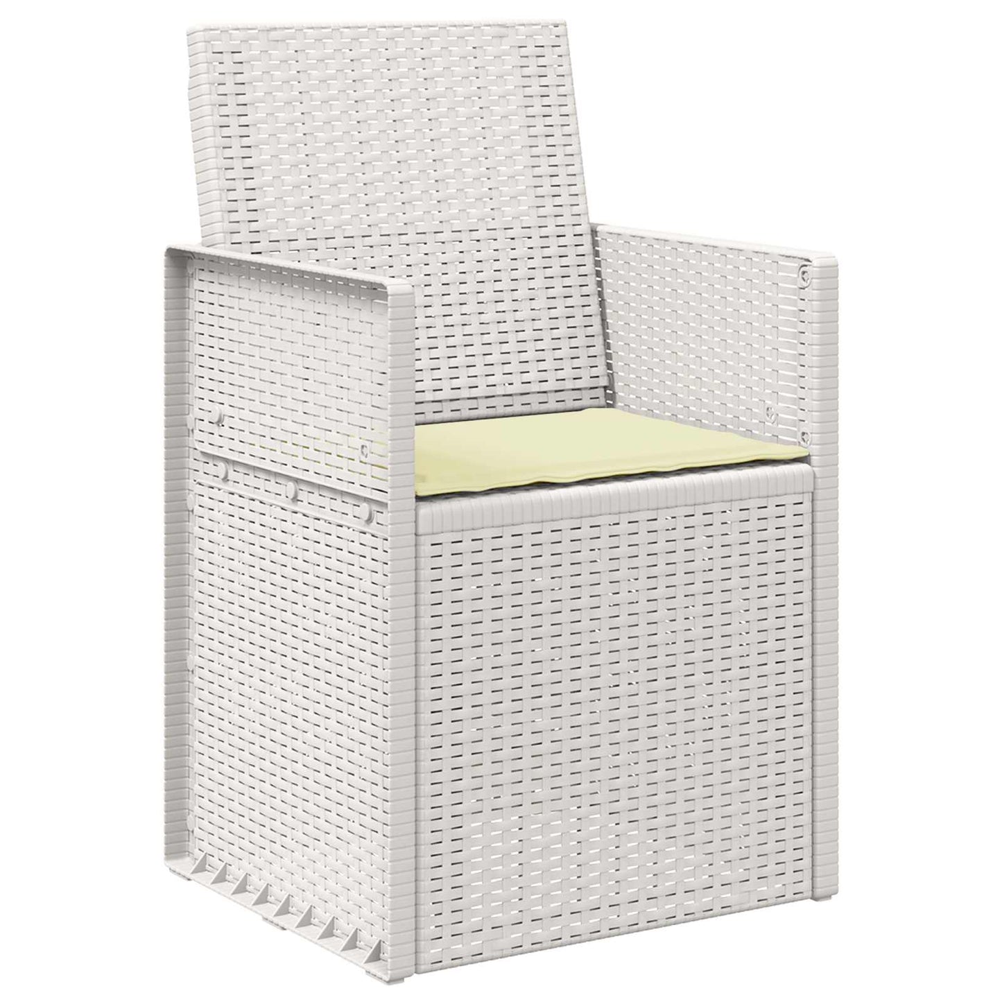 Tuin Eetstoelen 2 pcs Wit en crèmekleurig PP is nu te koop bij PeponiXL, paradijselijk wonen!