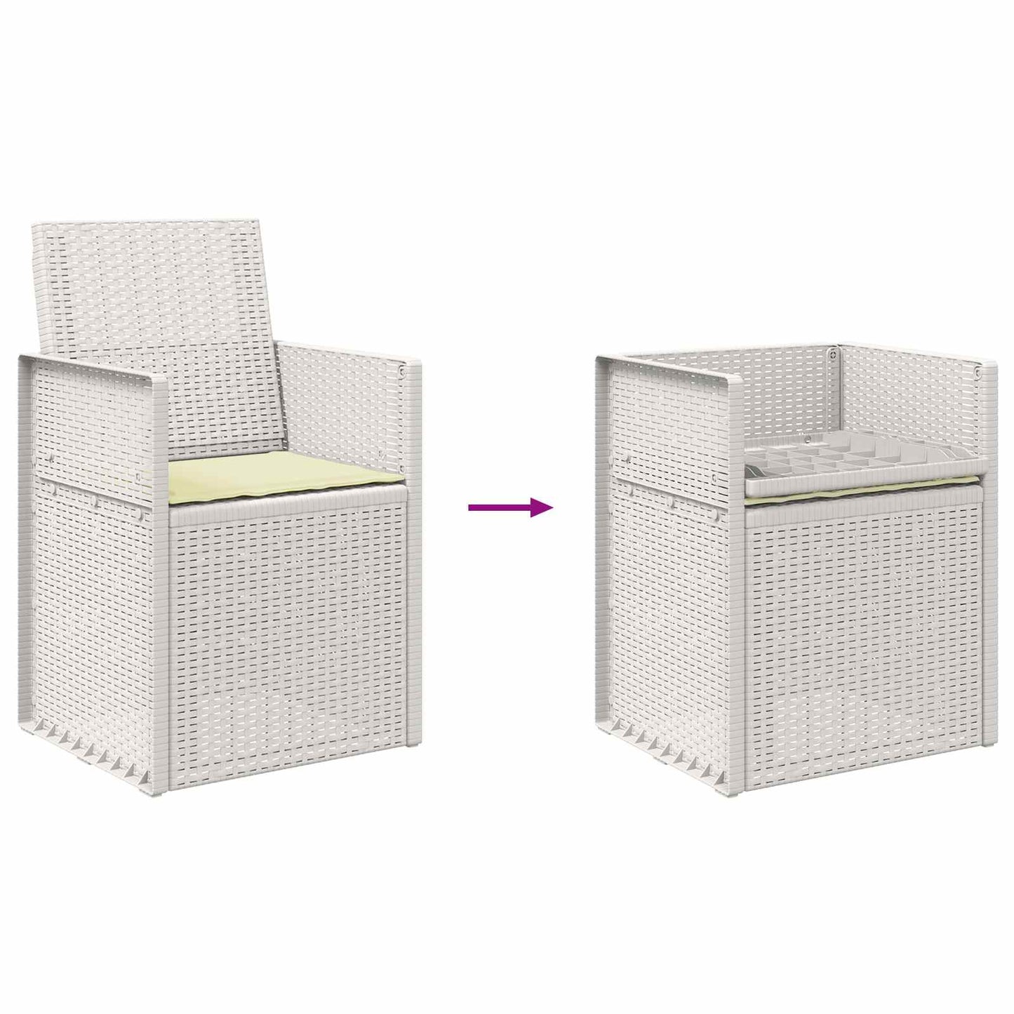 Tuin Eetstoelen 2 pcs Wit en crèmekleurig PP is nu te koop bij PeponiXL, paradijselijk wonen!