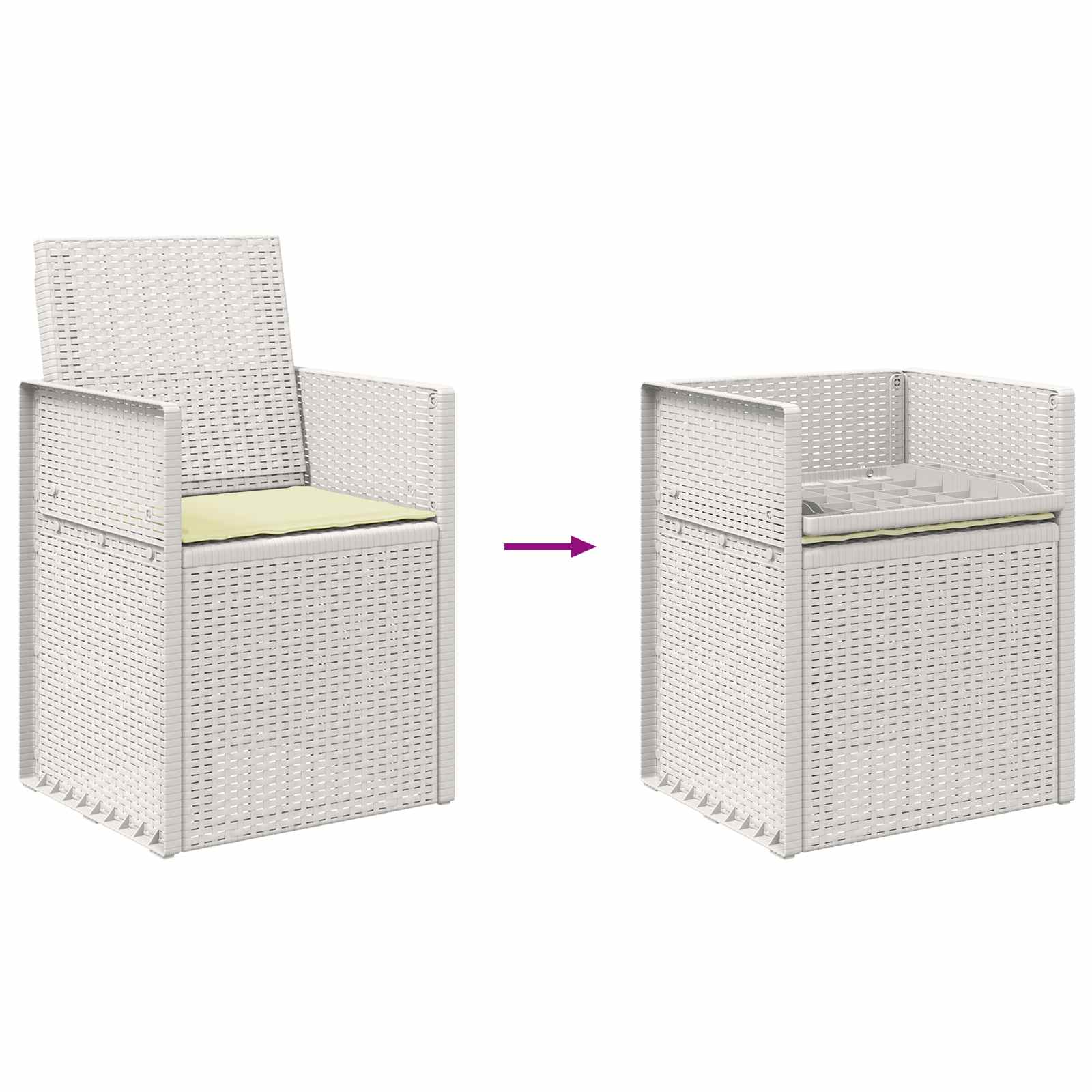 Tuin Eetstoelen 2 pcs Wit en crèmekleurig PP is nu te koop bij PeponiXL, paradijselijk wonen!