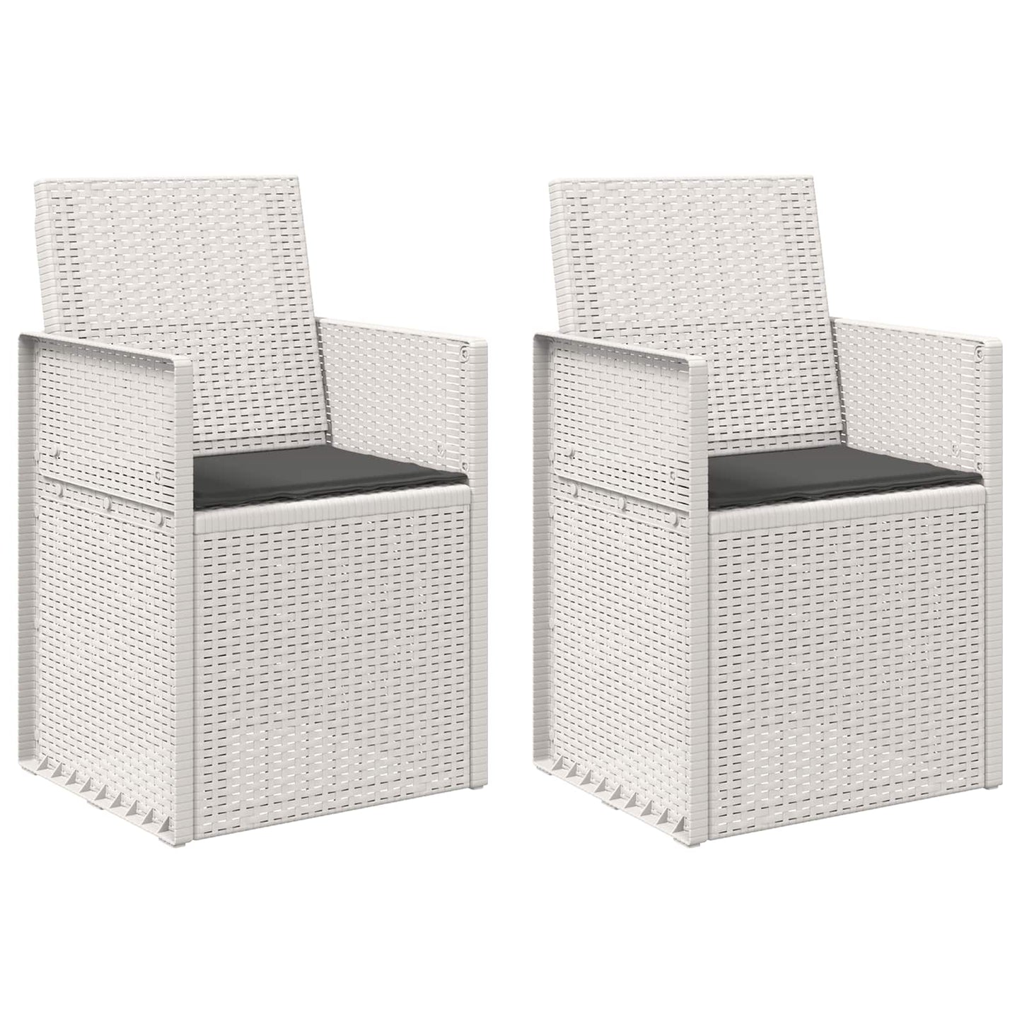 Tuin Eetstoelen 2 pcs Wit en antracietkleurig PP is nu te koop bij PeponiXL, paradijselijk wonen!