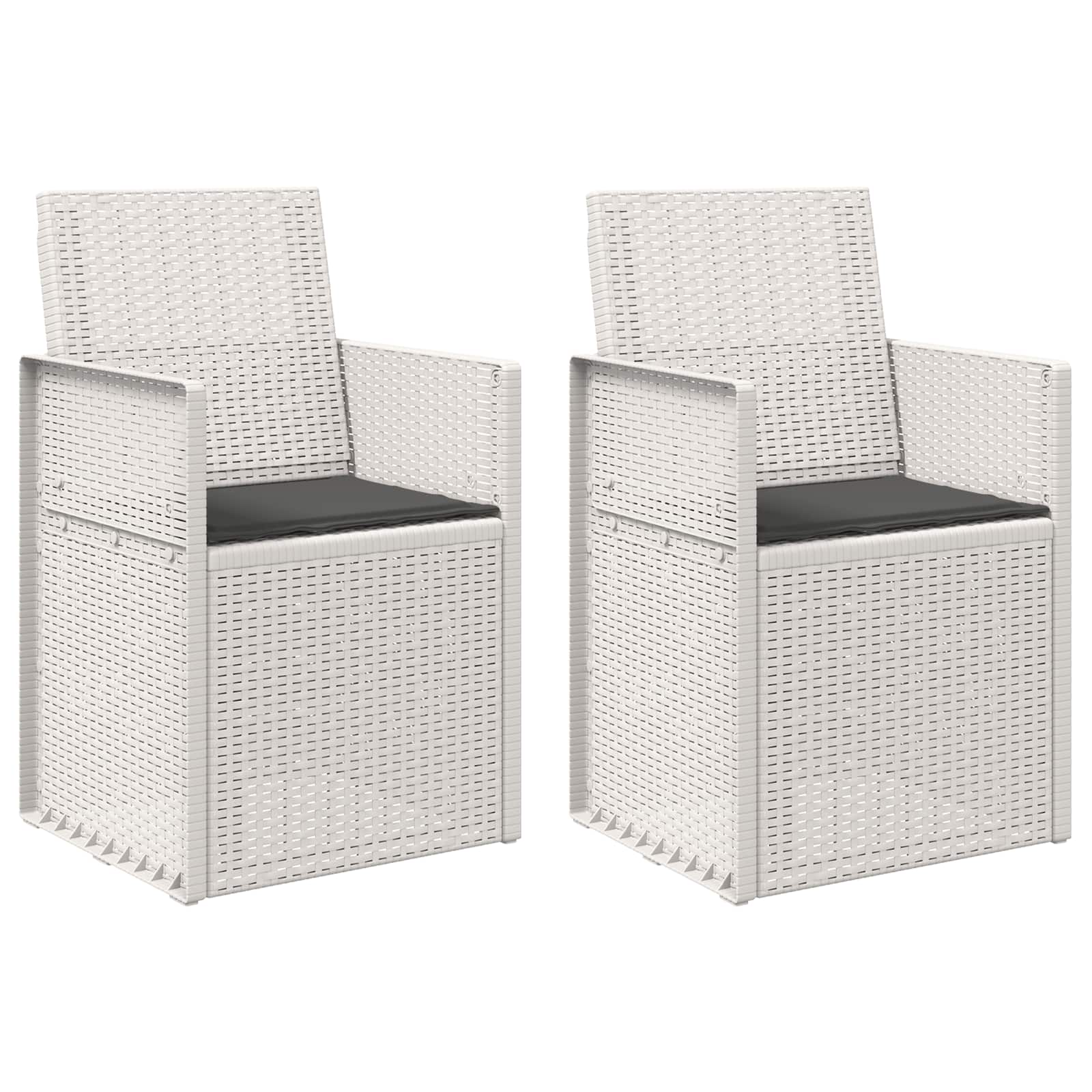 Tuin Eetstoelen 2 pcs Wit en antracietkleurig PP is nu te koop bij PeponiXL, paradijselijk wonen!