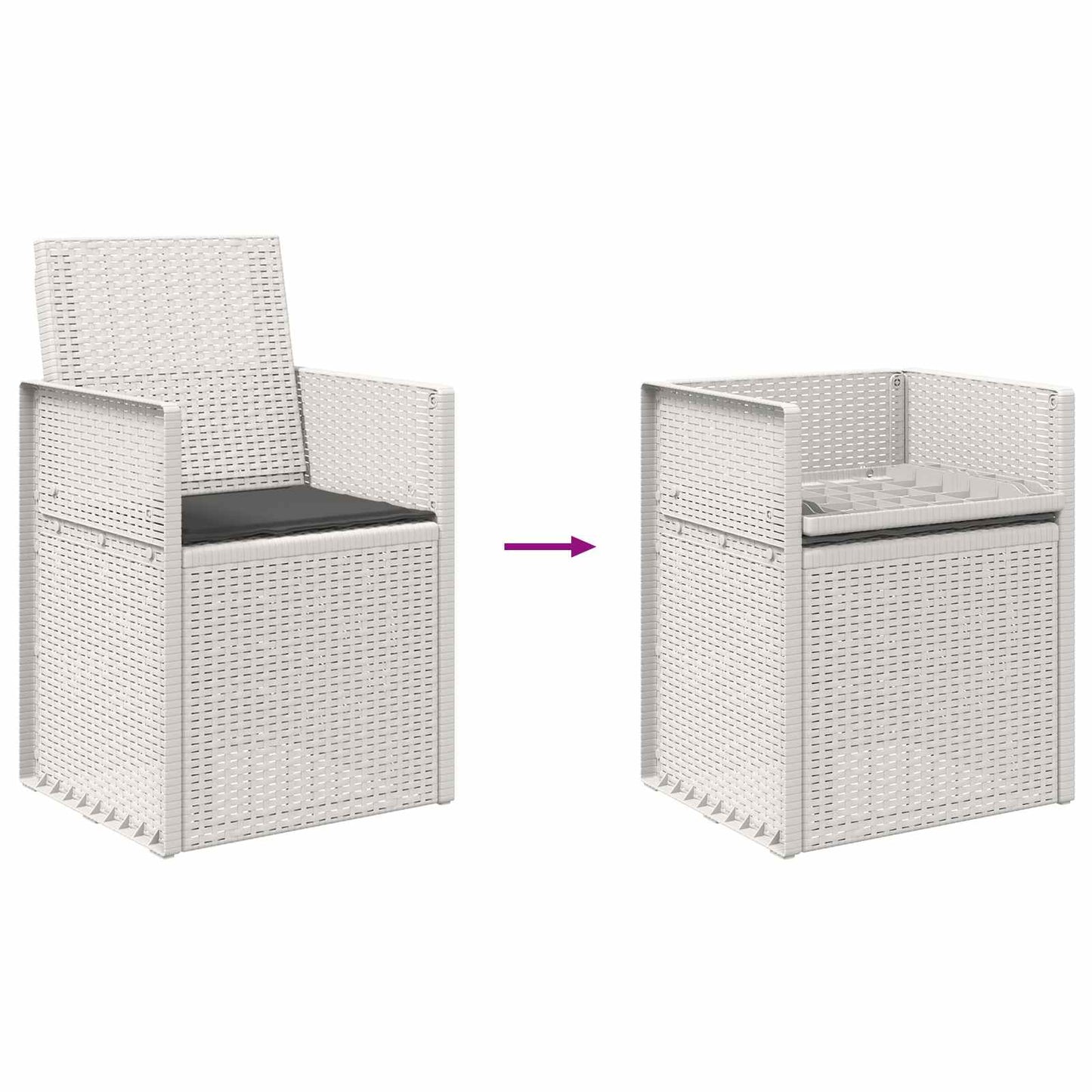 Tuin Eetstoelen 2 pcs Wit en antracietkleurig PP is nu te koop bij PeponiXL, paradijselijk wonen!