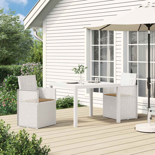 Tuin Eetstoelen 2 pcs Wit en Taupe PP is nu te koop bij PeponiXL, paradijselijk wonen!