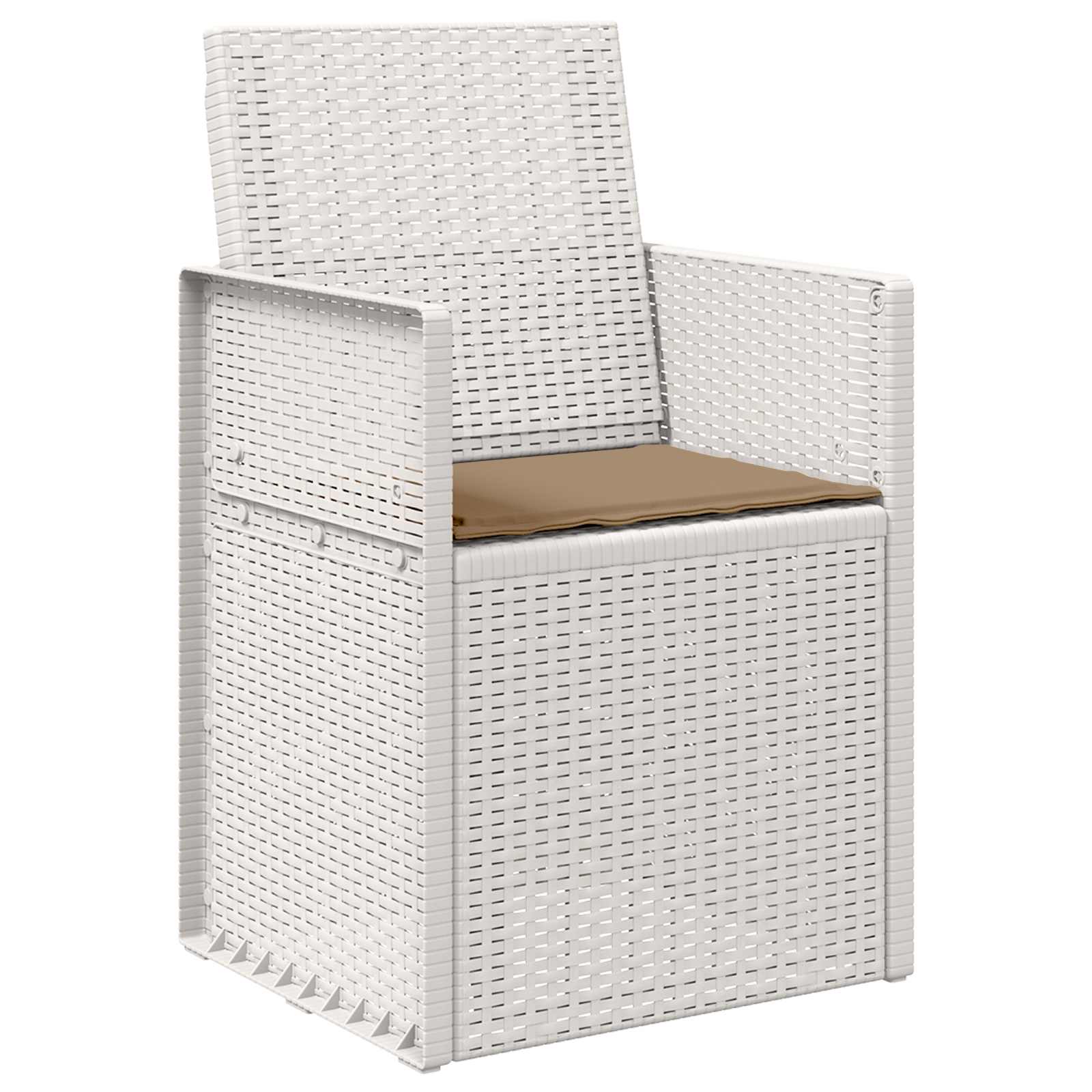Tuin Eetstoelen 2 pcs Wit en Taupe PP is nu te koop bij PeponiXL, paradijselijk wonen!