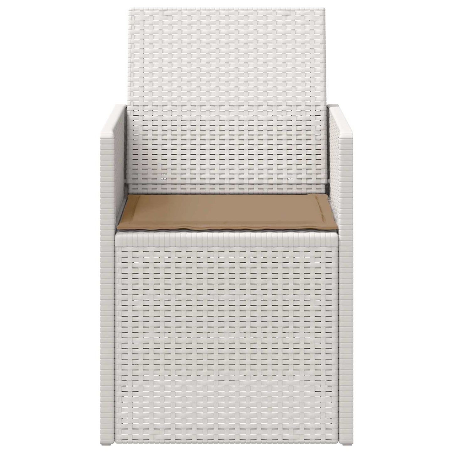 Tuin Eetstoelen 2 pcs Wit en Taupe PP is nu te koop bij PeponiXL, paradijselijk wonen!