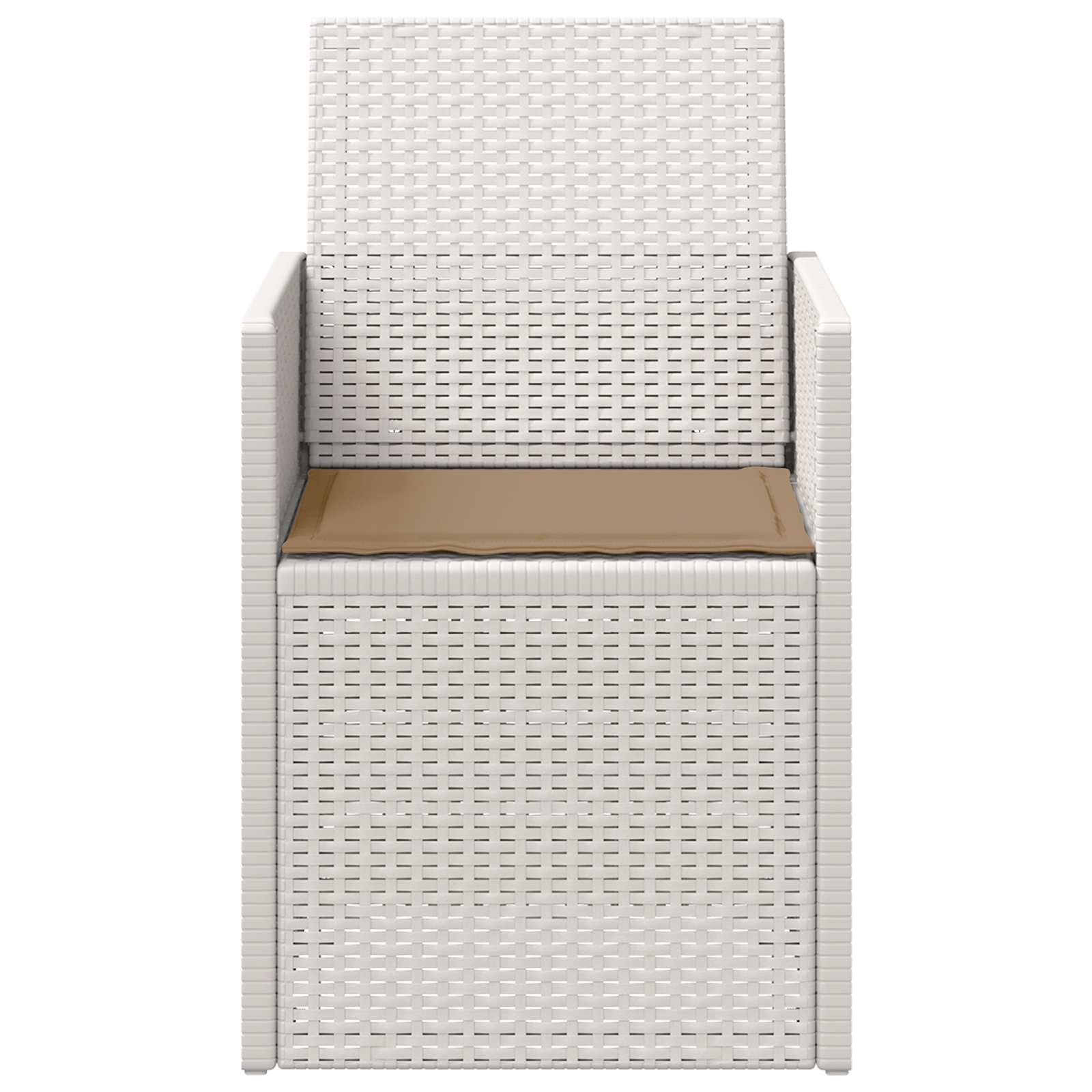 Tuin Eetstoelen 2 pcs Wit en Taupe PP is nu te koop bij PeponiXL, paradijselijk wonen!