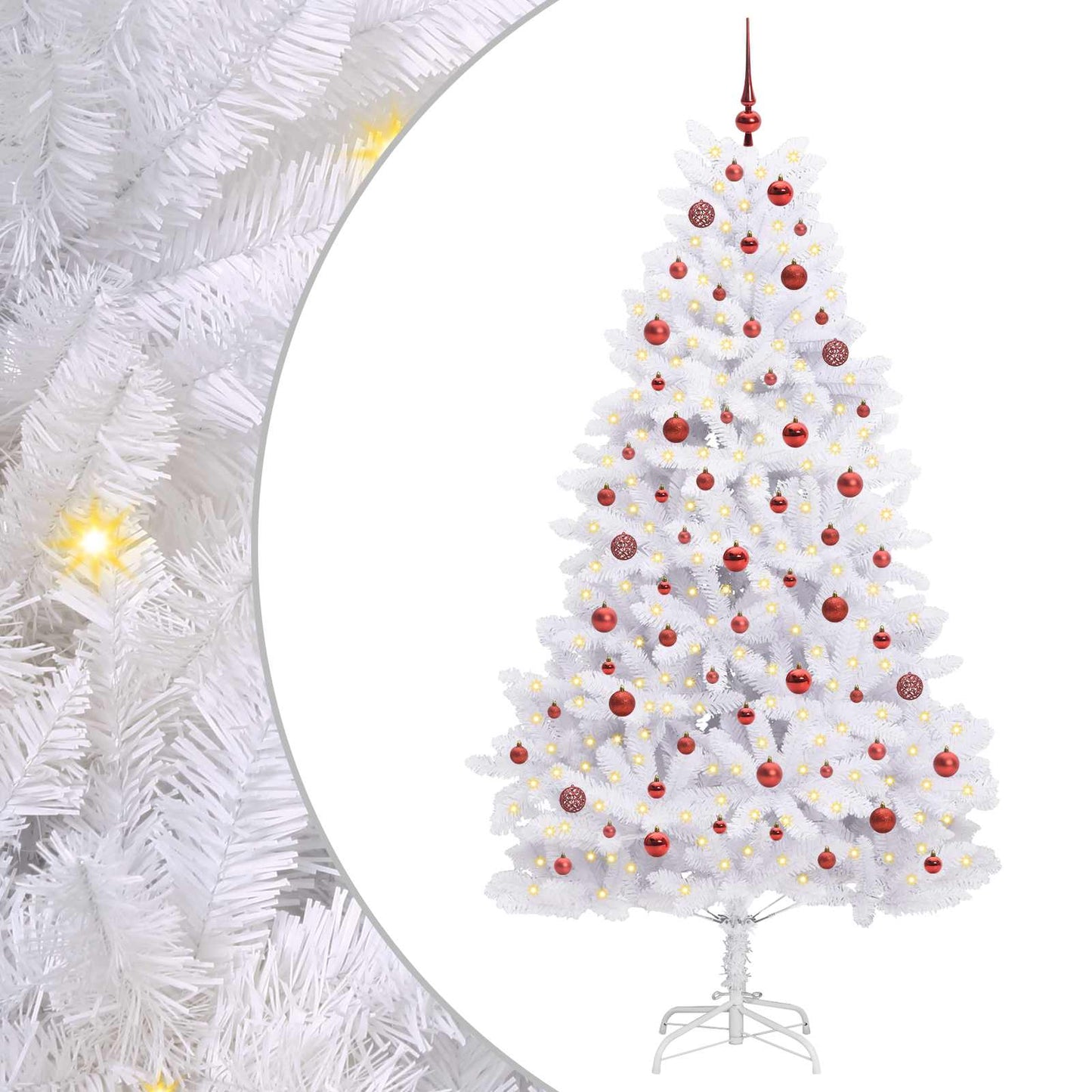 Kunstmatige Inklapbare Kerstboom Wit 210 cm PVC en staal is nu te koop bij PeponiXL, paradijselijk wonen!