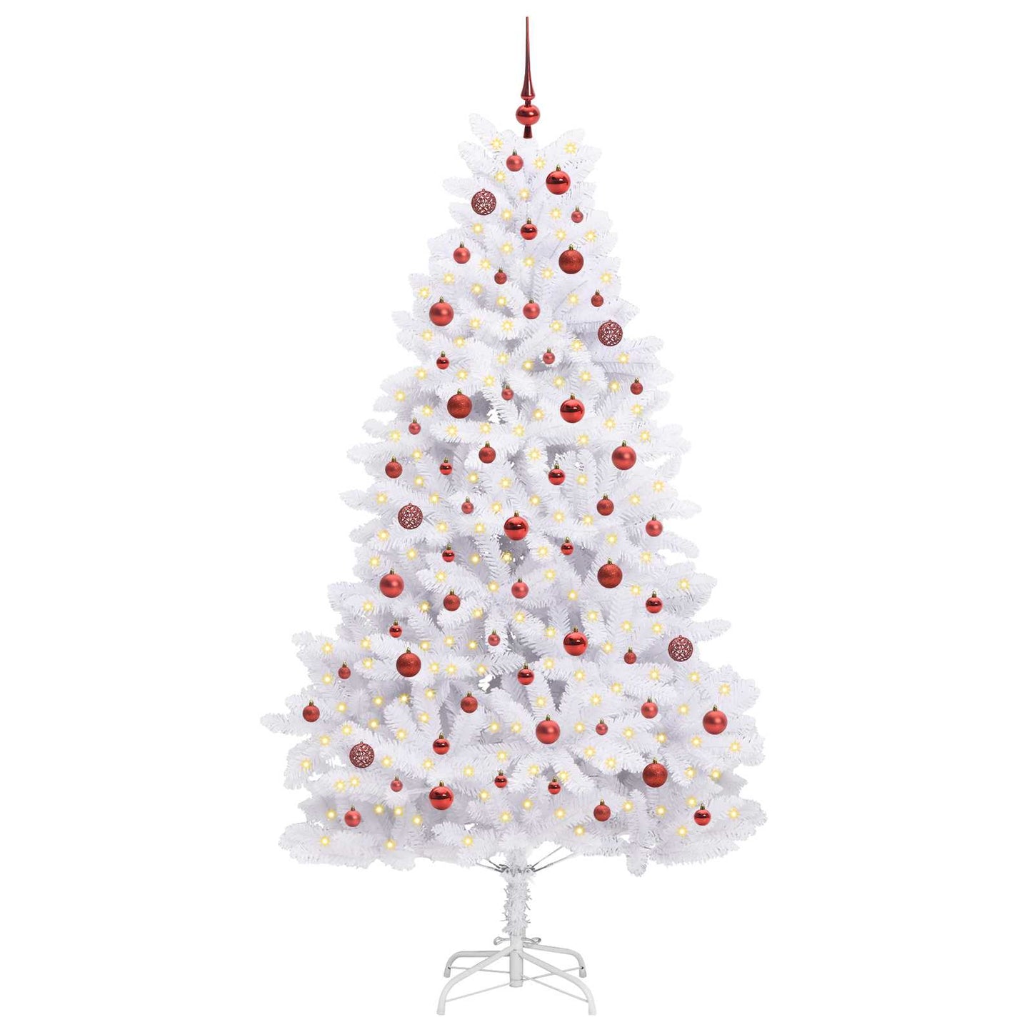 Kunstmatige Inklapbare Kerstboom Wit 210 cm PVC en staal is nu te koop bij PeponiXL, paradijselijk wonen!