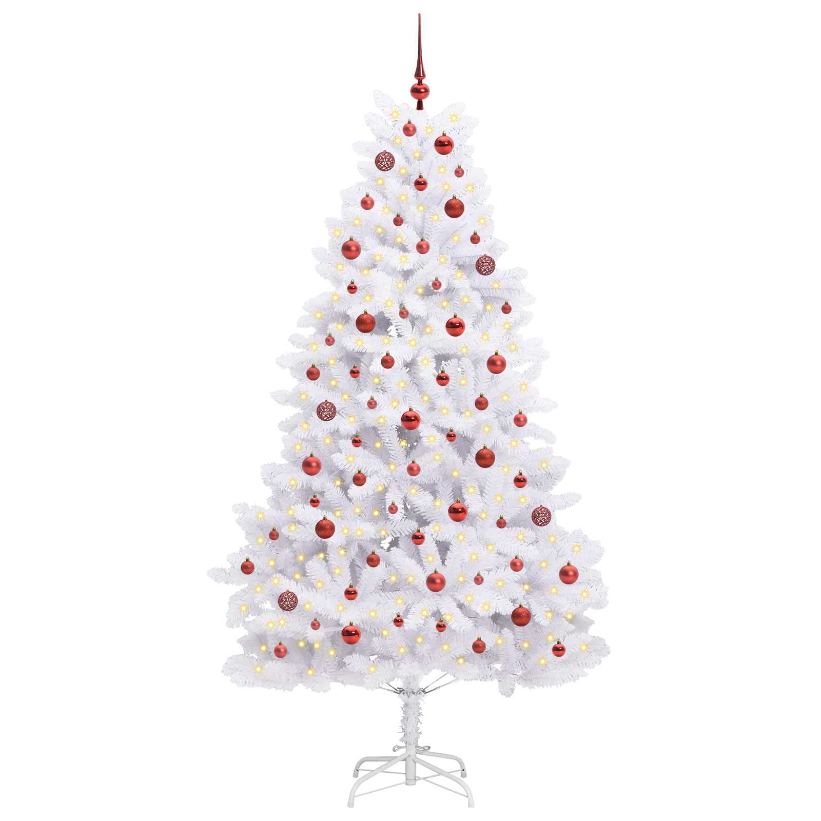 Kunstmatige Inklapbare Kerstboom Wit 210 cm PVC en staal is nu te koop bij PeponiXL, paradijselijk wonen!