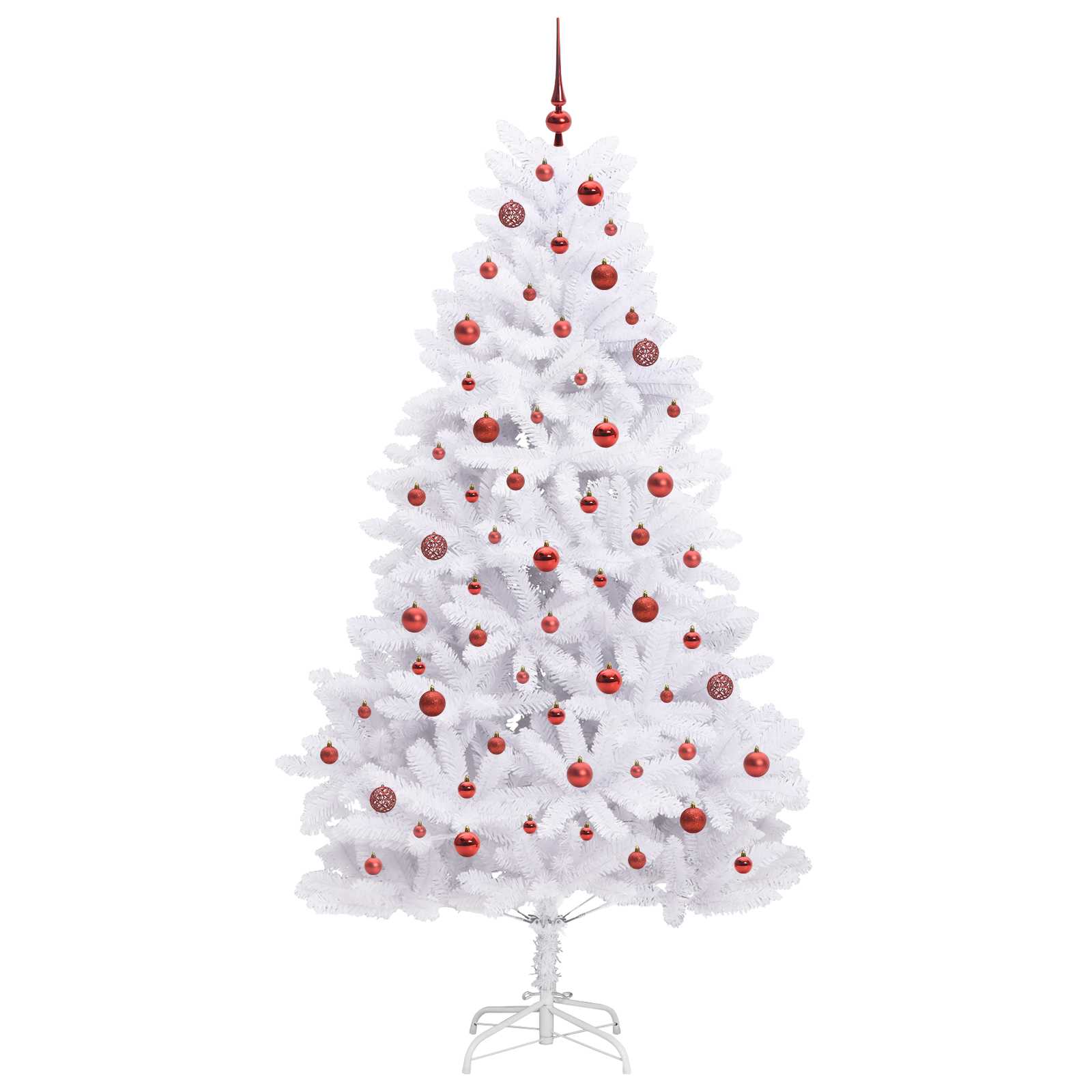 Kunstmatige Inklapbare Kerstboom Wit 210 cm PVC en staal is nu te koop bij PeponiXL, paradijselijk wonen!