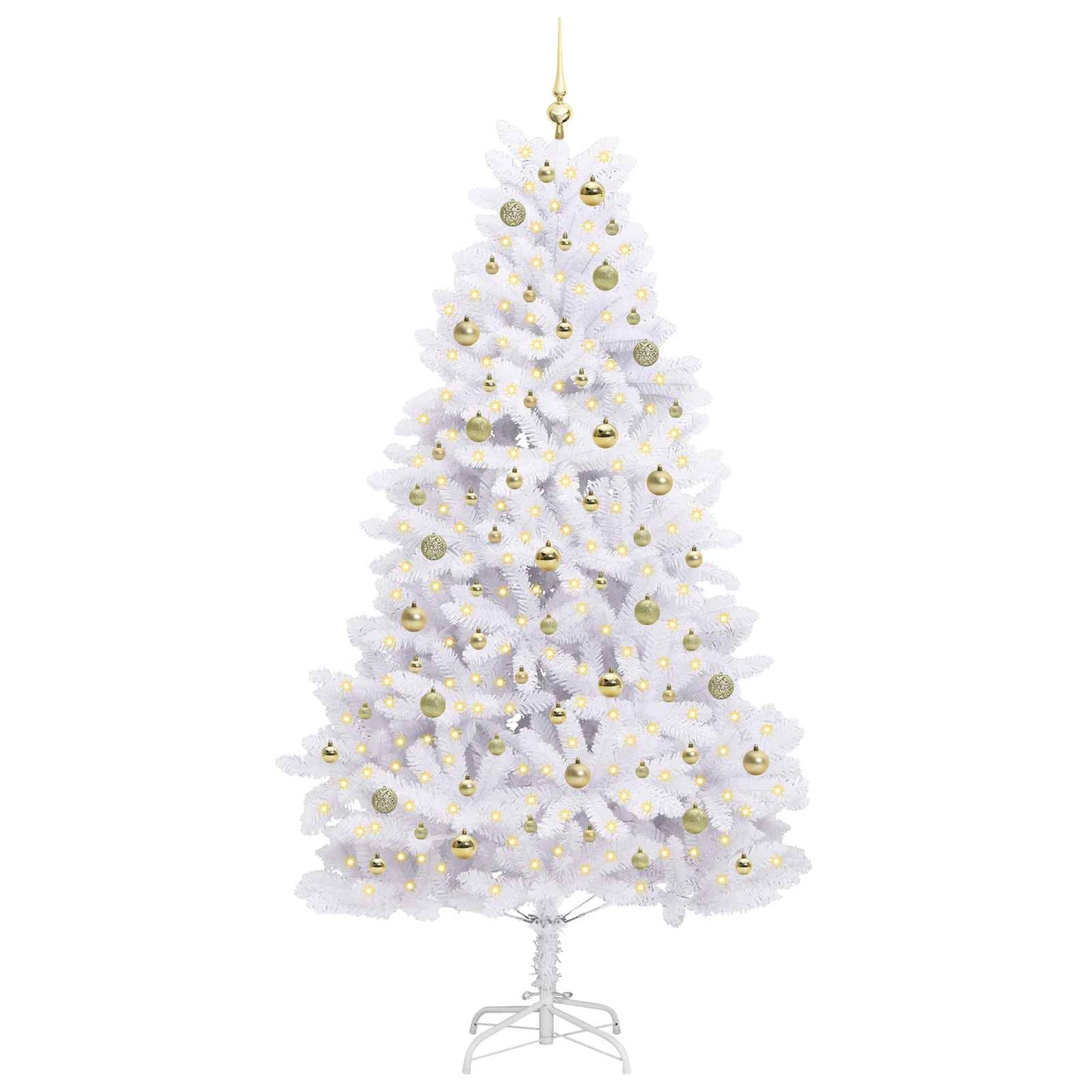 Kunstmatige Inklapbare Kerstboom Wit 210 cm PVC en staal is nu te koop bij PeponiXL, paradijselijk wonen!