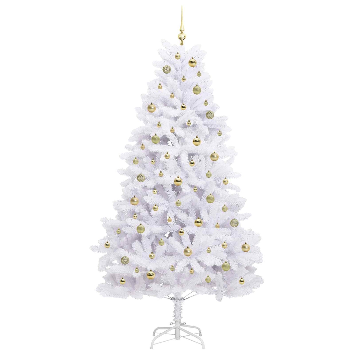 Kunstmatige Inklapbare Kerstboom Wit 210 cm PVC en staal is nu te koop bij PeponiXL, paradijselijk wonen!