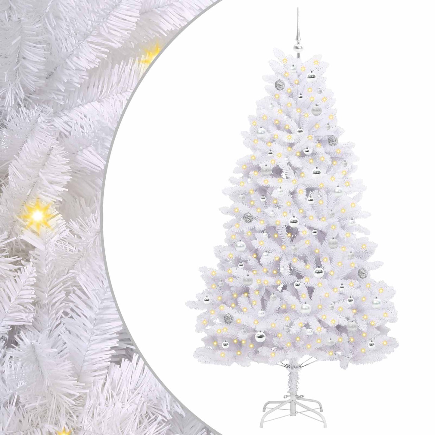 Kunstmatige Inklapbare Kerstboom Wit 210 cm PVC en staal is nu te koop bij PeponiXL, paradijselijk wonen!