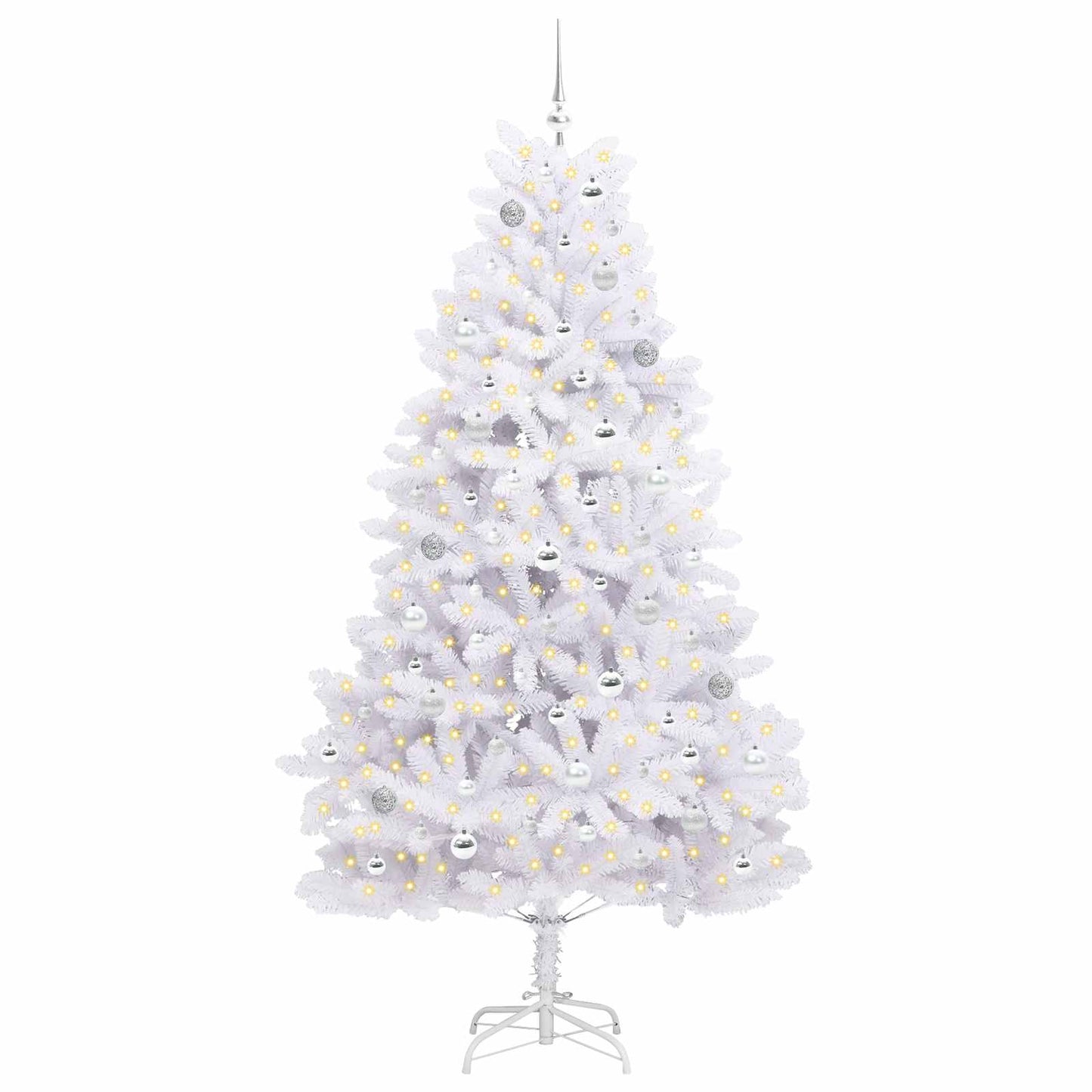 Kunstmatige Inklapbare Kerstboom Wit 210 cm PVC en staal is nu te koop bij PeponiXL, paradijselijk wonen!