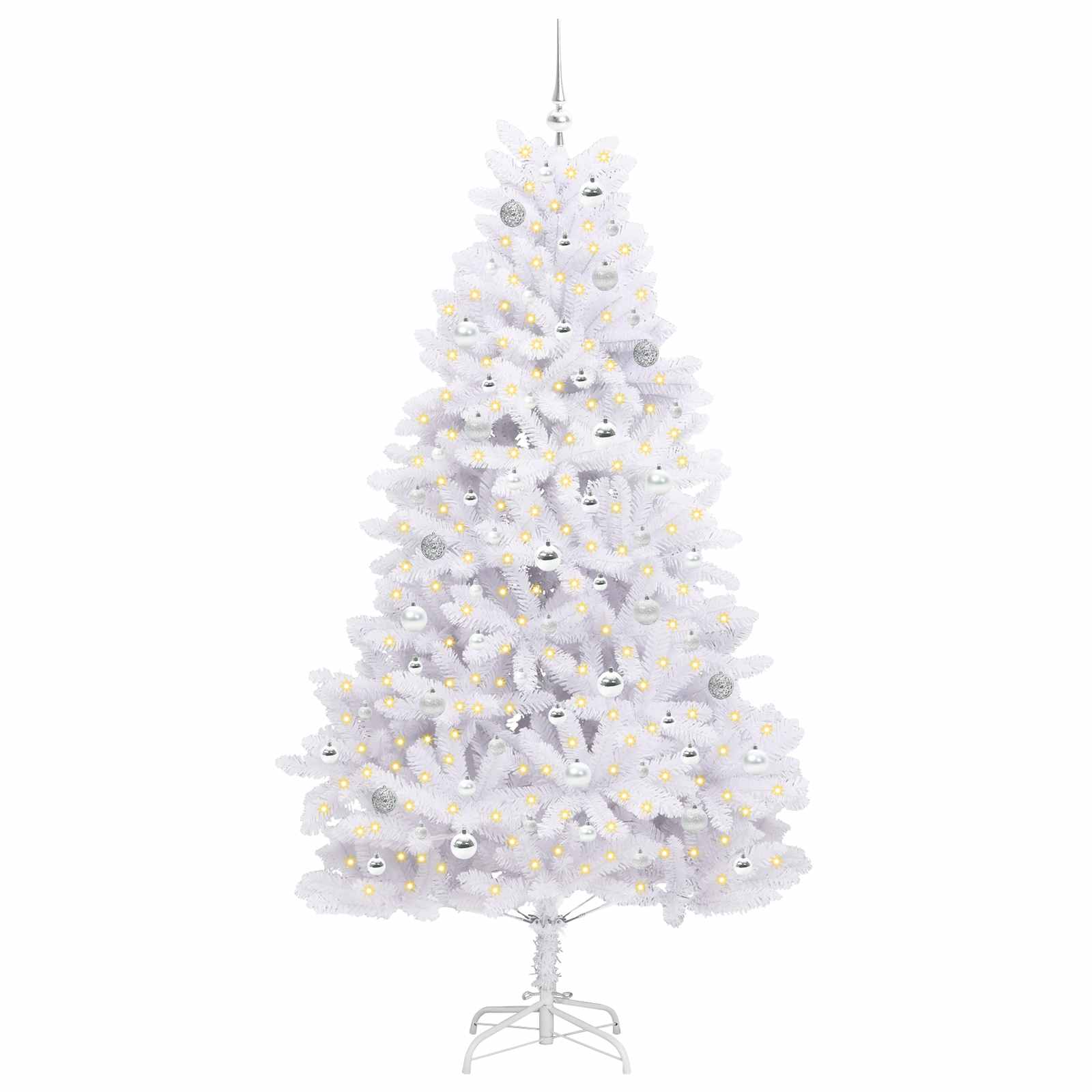 Kunstmatige Inklapbare Kerstboom Wit 210 cm PVC en staal is nu te koop bij PeponiXL, paradijselijk wonen!
