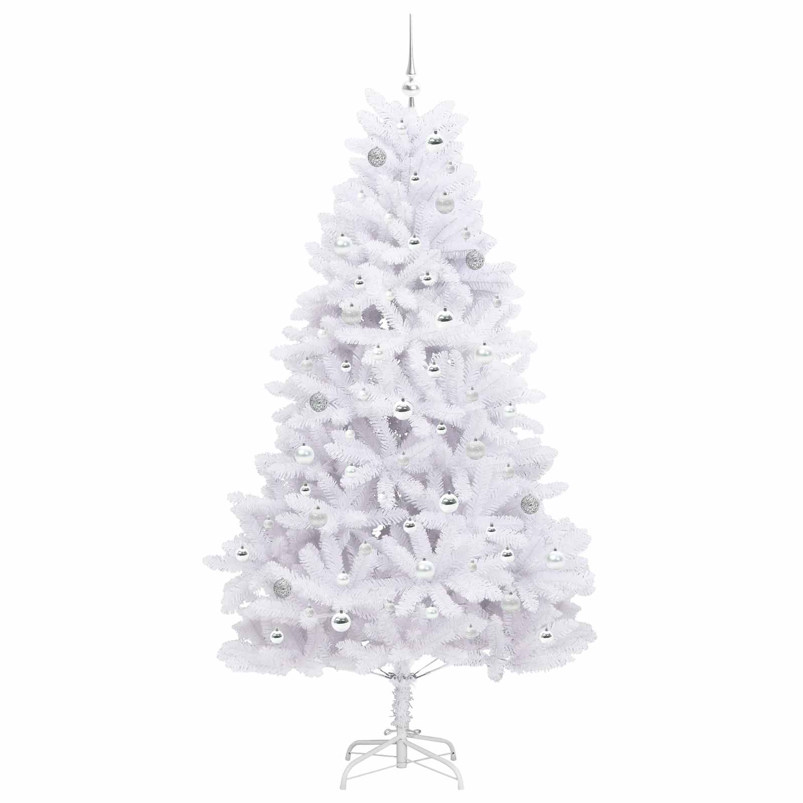 Kunstmatige Inklapbare Kerstboom Wit 210 cm PVC en staal is nu te koop bij PeponiXL, paradijselijk wonen!