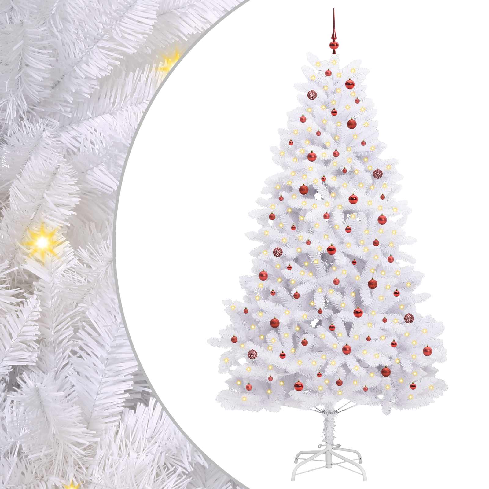 Kunstmatige Inklapbare Kerstboom Wit 270 cm PVC en staal is nu te koop bij PeponiXL, paradijselijk wonen!