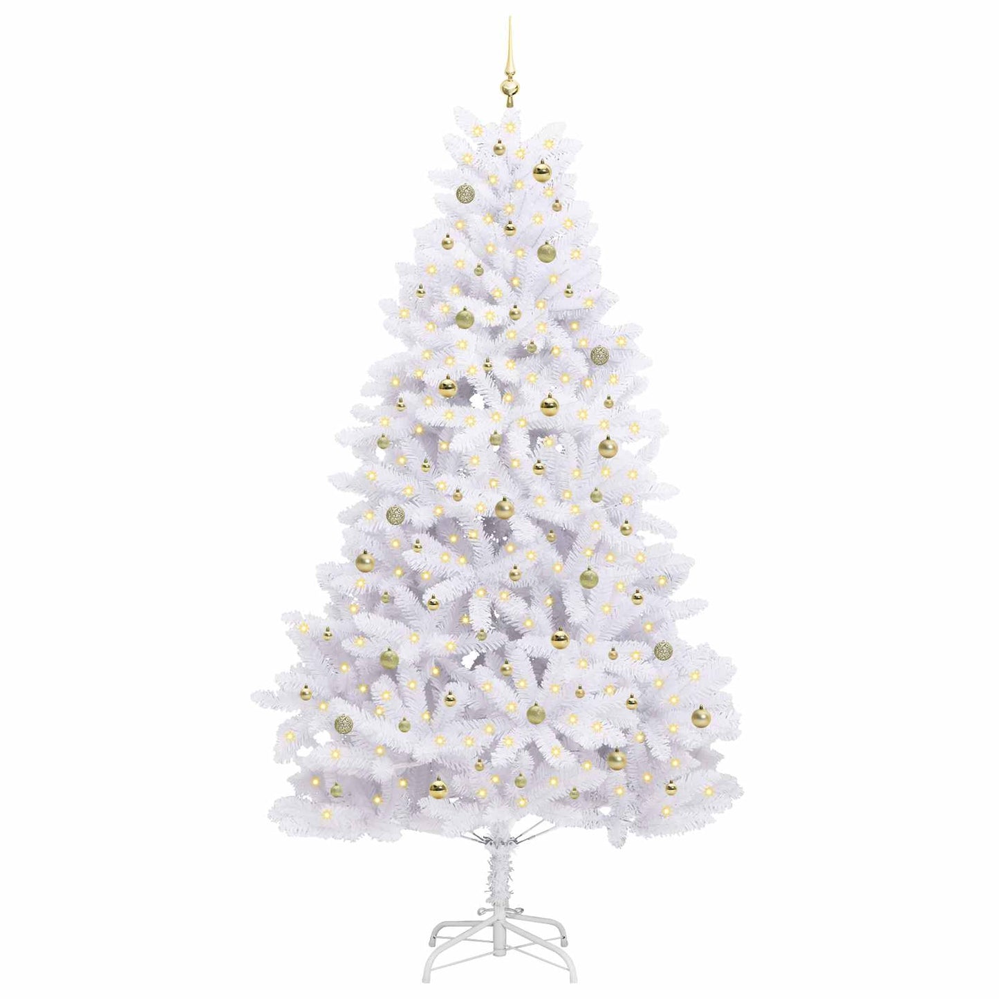 Kunstmatige Inklapbare Kerstboom Wit 270 cm PVC en staal is nu te koop bij PeponiXL, paradijselijk wonen!