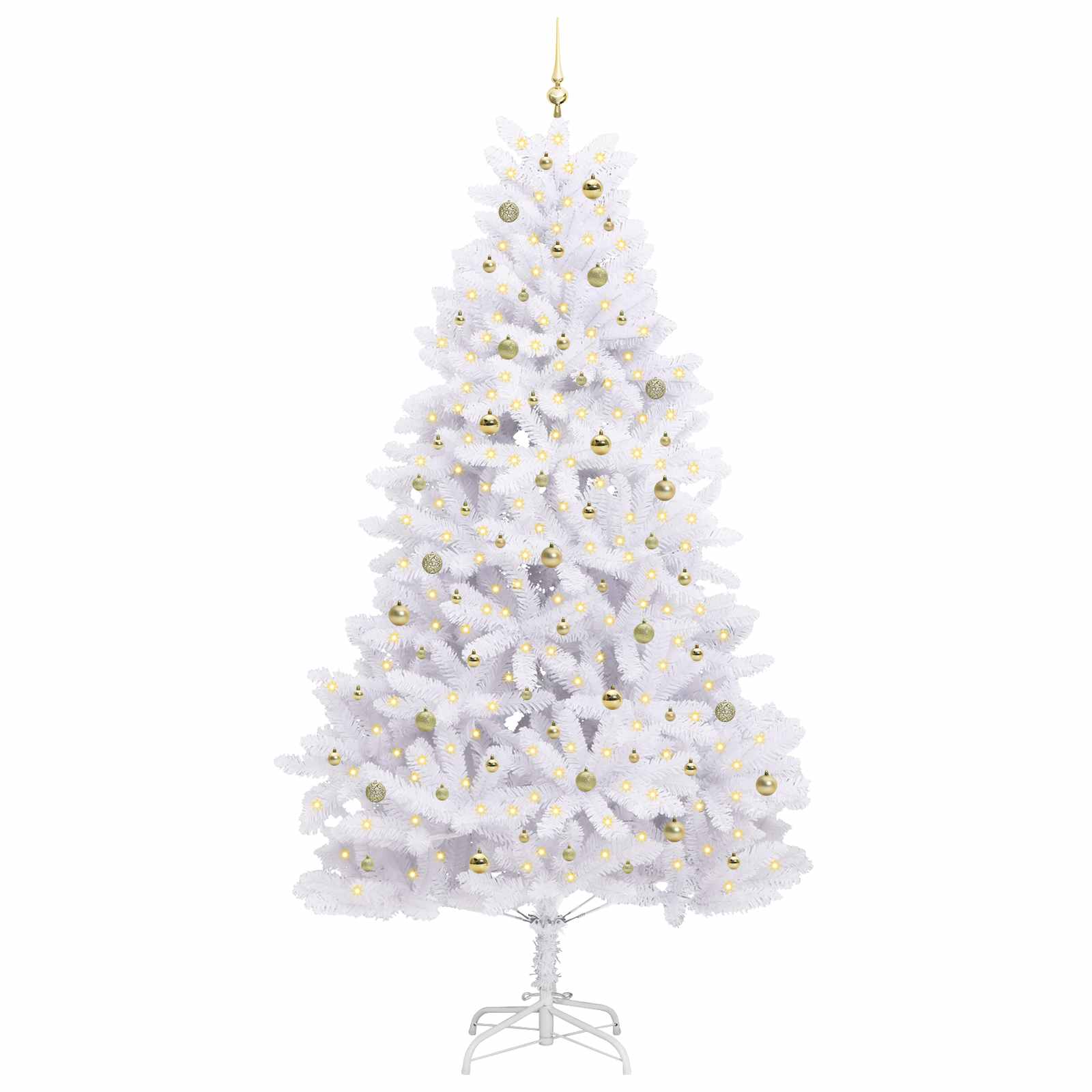 Kunstmatige Inklapbare Kerstboom Wit 270 cm PVC en staal is nu te koop bij PeponiXL, paradijselijk wonen!