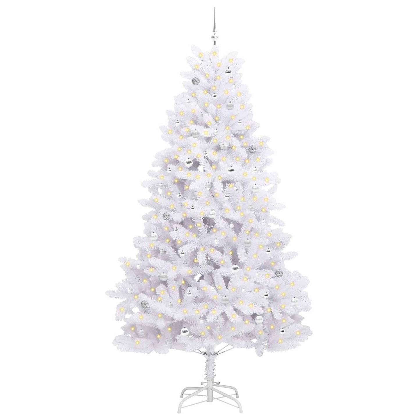 Kunstmatige Inklapbare Kerstboom Wit 270 cm PVC en staal is nu te koop bij PeponiXL, paradijselijk wonen!