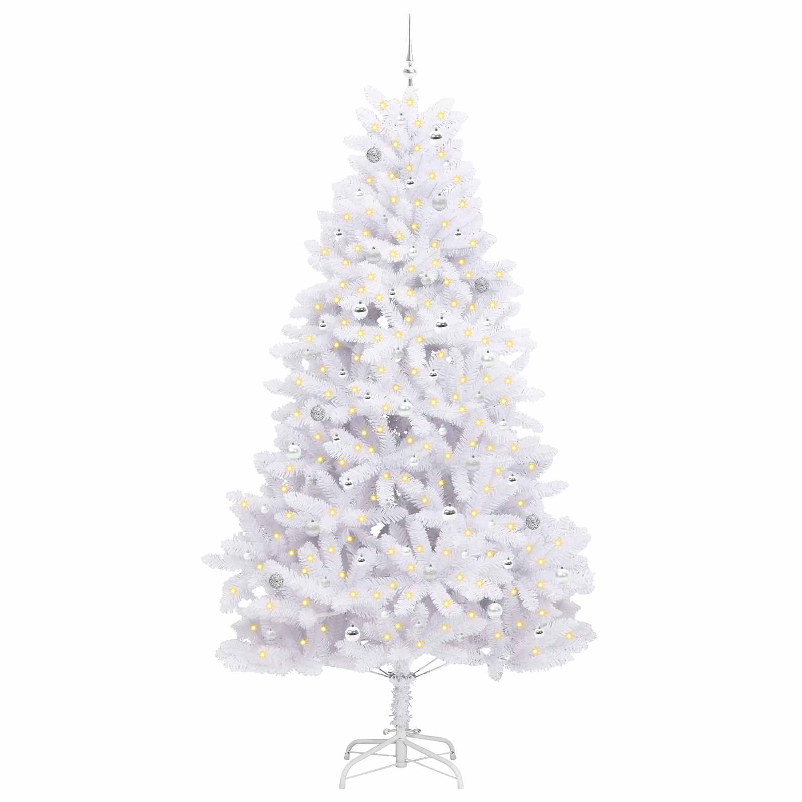 Kunstmatige Inklapbare Kerstboom Wit 270 cm PVC en staal is nu te koop bij PeponiXL, paradijselijk wonen!