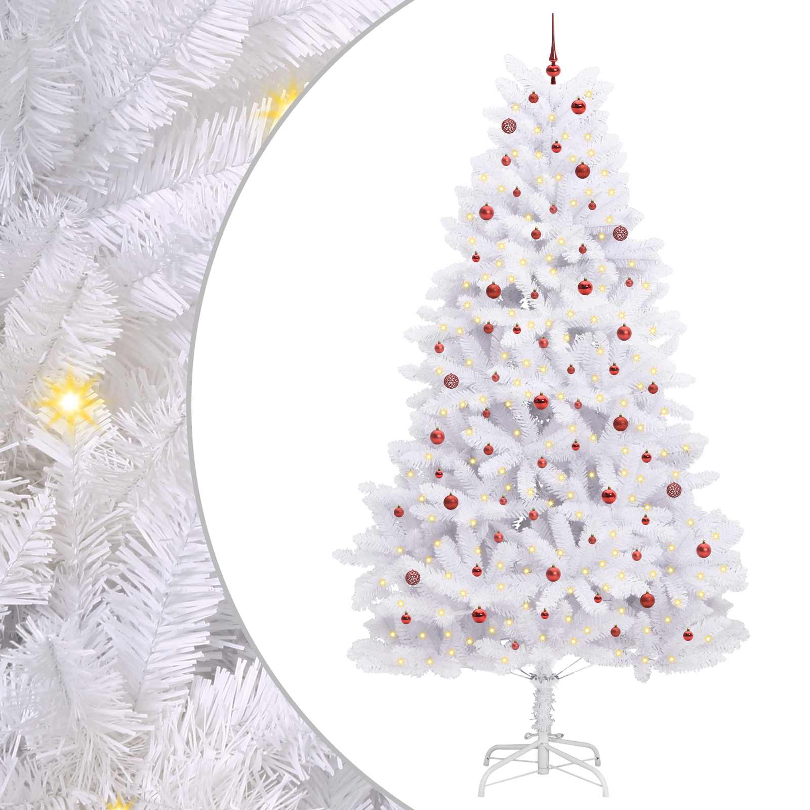 Kunstmatige Inklapbare Kerstboom Wit 300 cm PVC en staal is nu te koop bij PeponiXL, paradijselijk wonen!